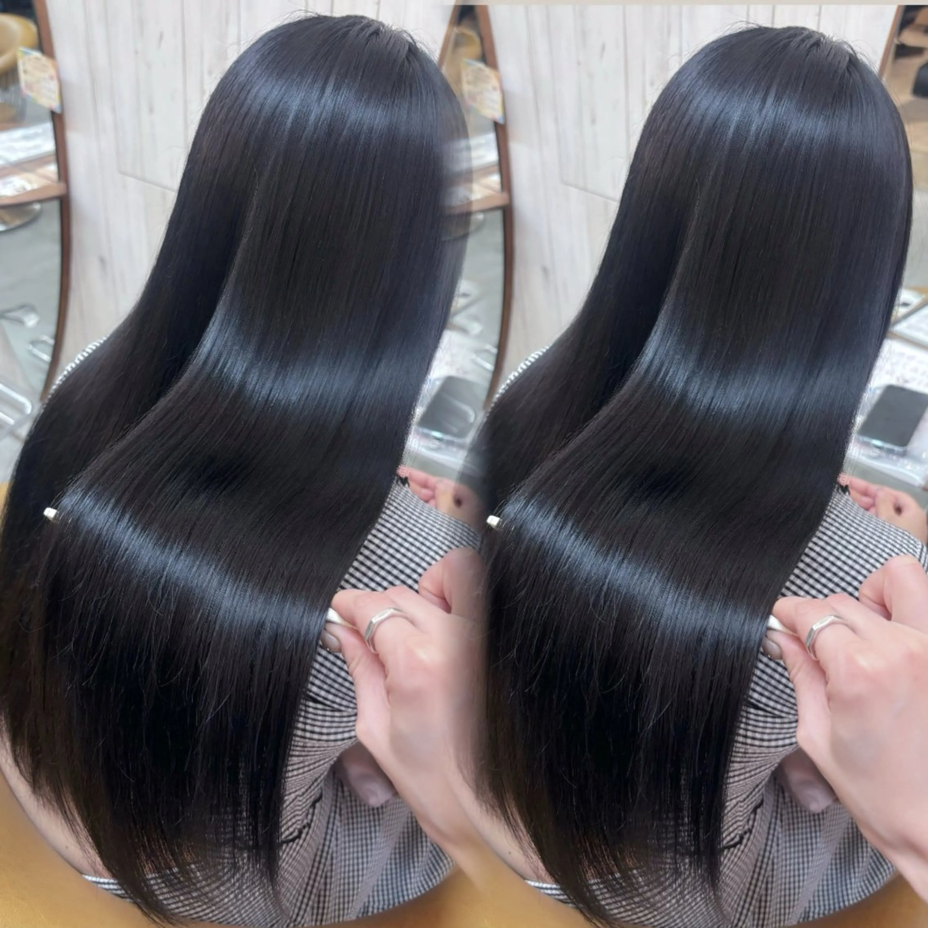 ロング カラー 髪質改善 縮毛矯正 カット ヘアカラー 縮毛矯正 トリートメント 韓国レイヤー🇰🇷 /縮毛矯正💎/月音のヘアスタイル