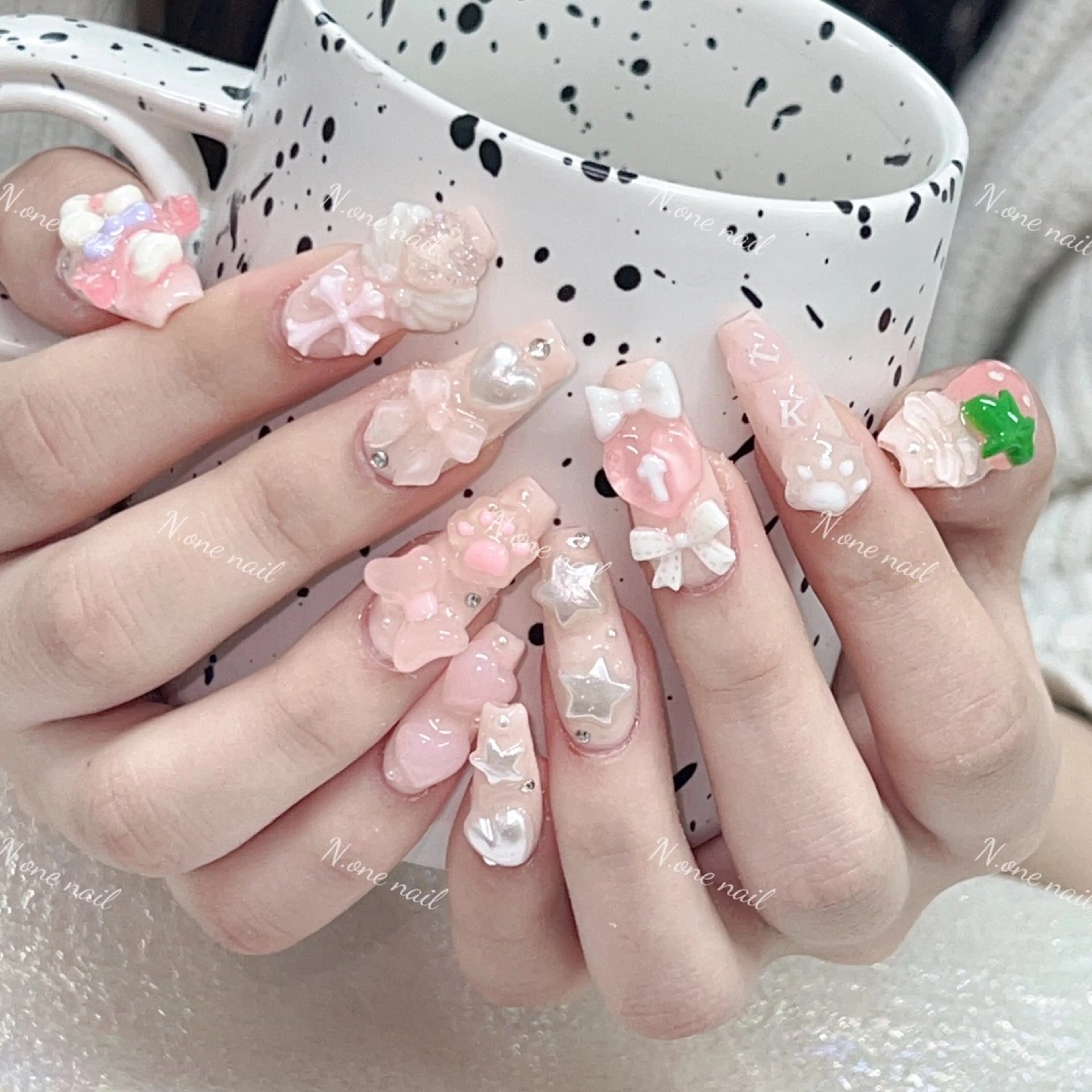 ネイル 長いだし/スカルプ/ パラシェルN.oneのネイルデザイン