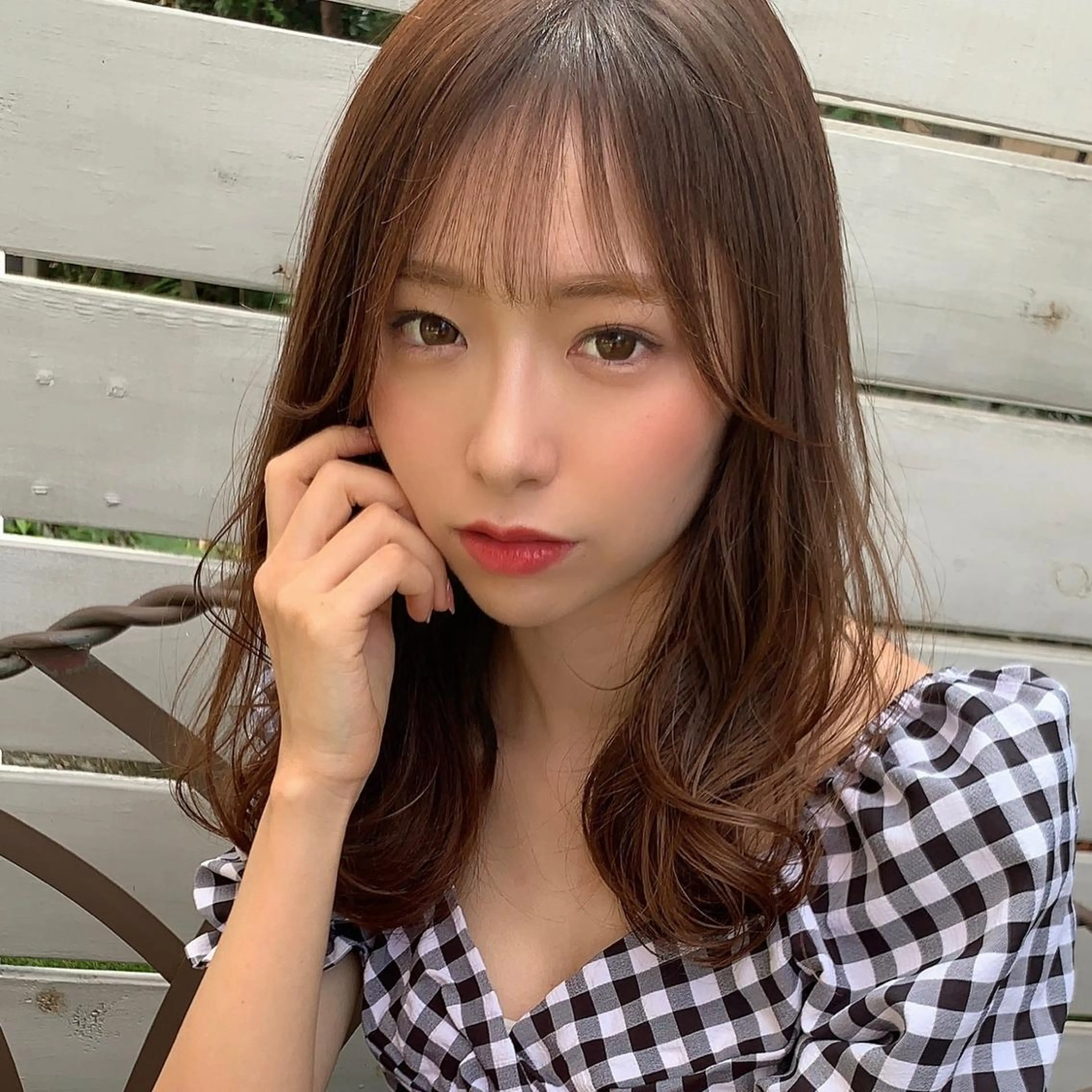 セミロング 江口 さやかのヘアスタイル