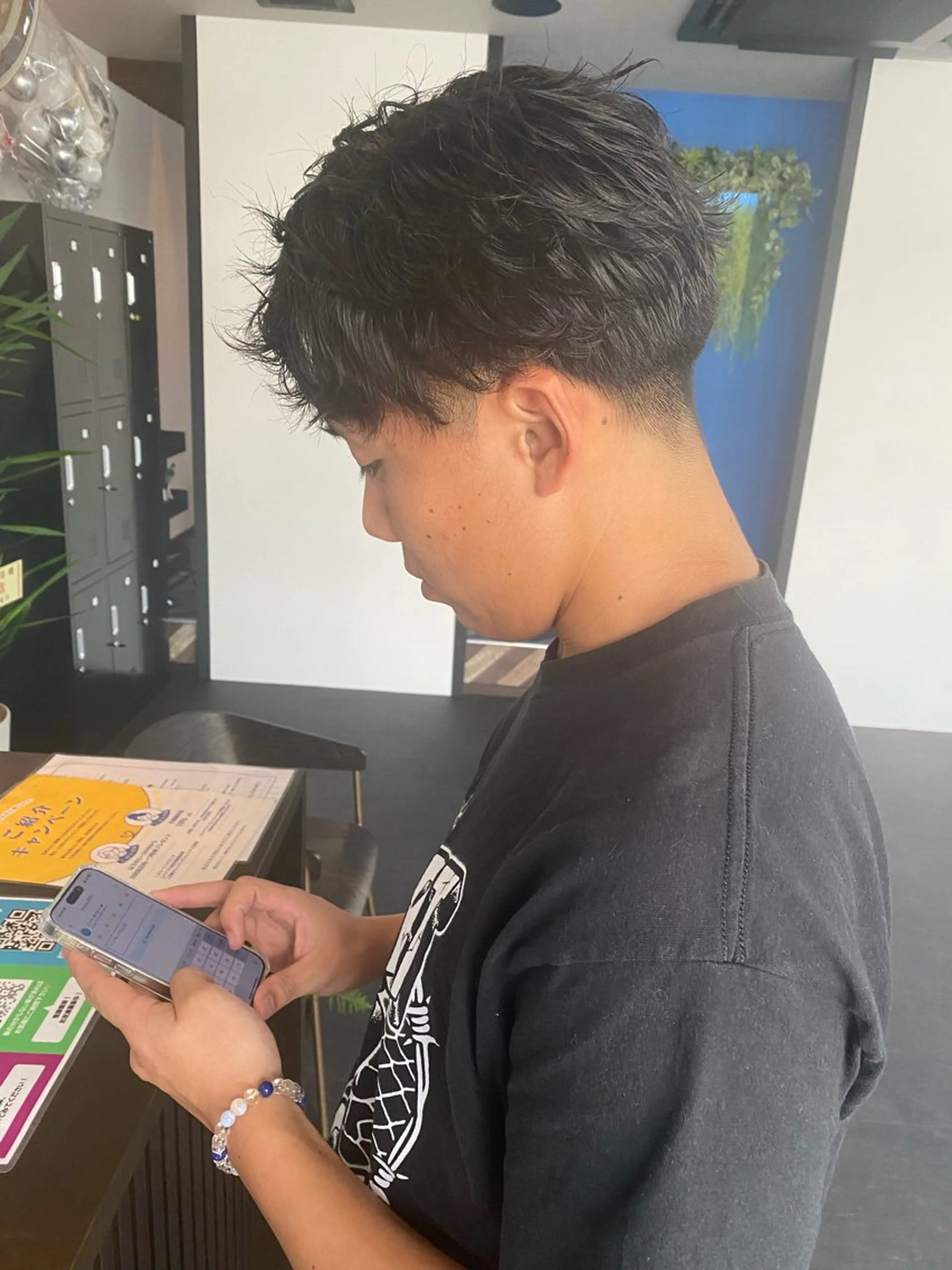 パーマ メンズ フェザーパーマ メンズパーマ カット パーマ 山﨑 大暉【ダブルカラー】のヘアスタイル