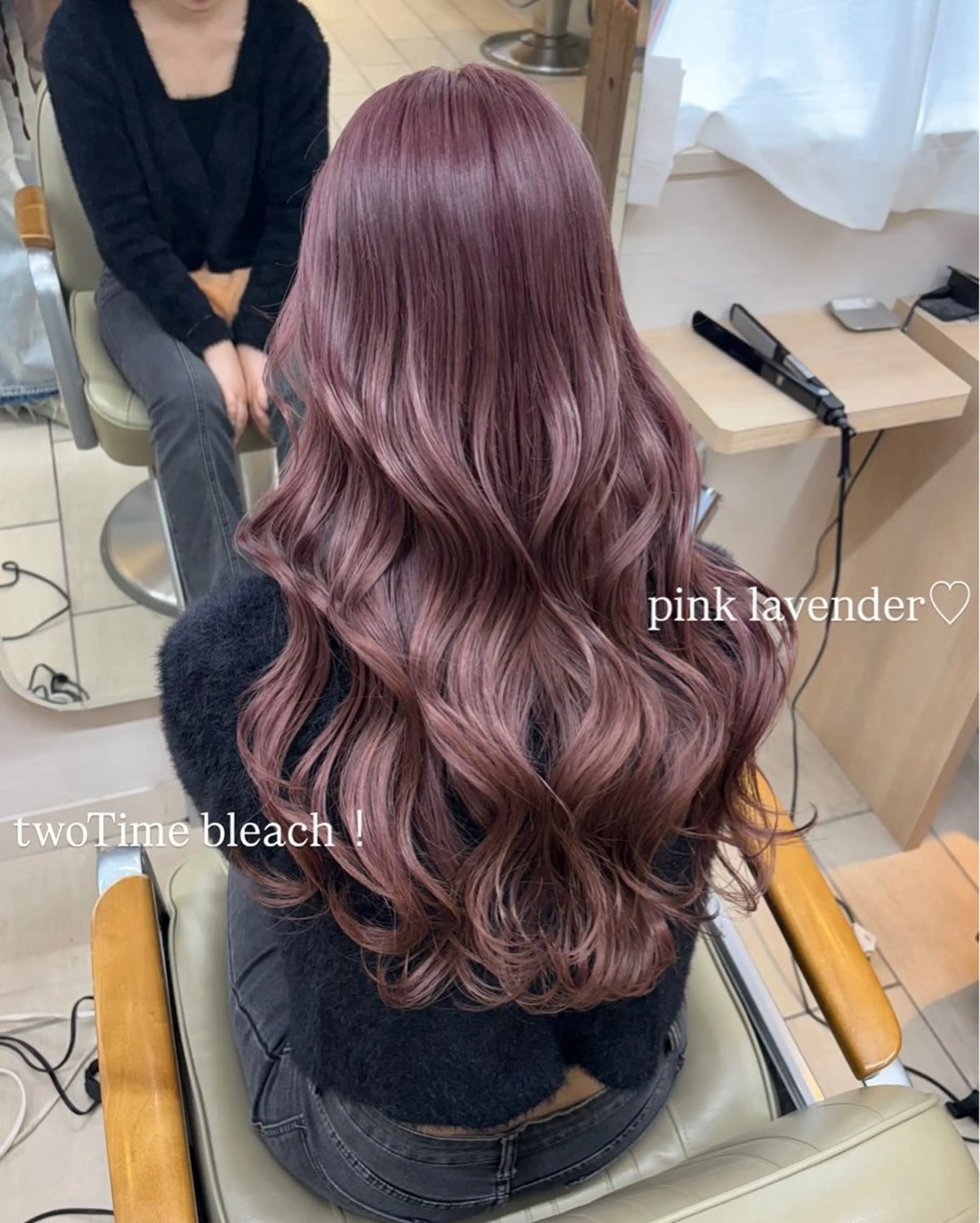 セミロング カラー ヘアアレンジ ヘアカラー トリートメント ハイトーンピンク🍑 ブリーチ🍑RINAのヘアスタイル