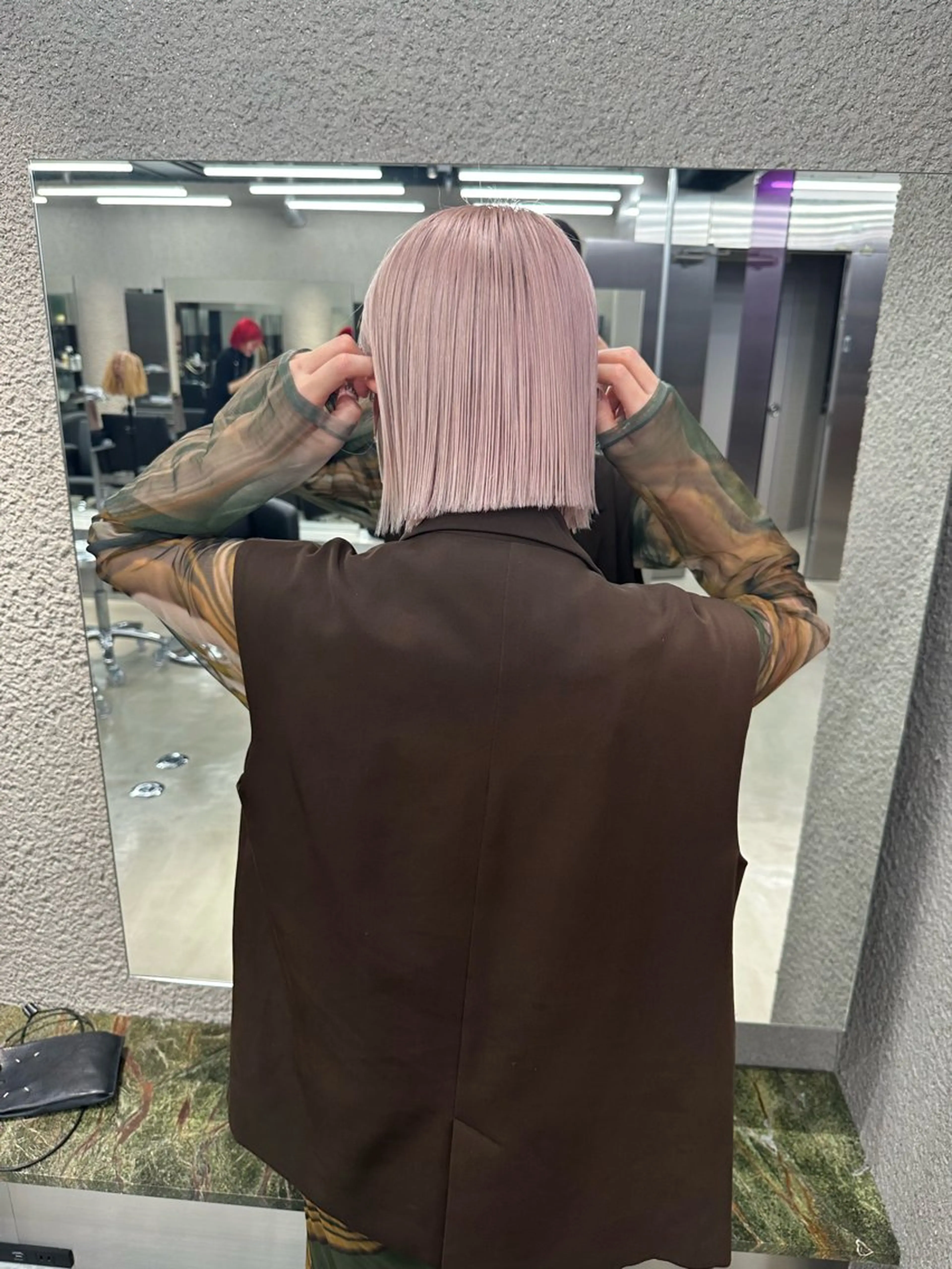 ショート カラー ピンクカラー ホワイトピンク ボブ ヘアカラー トリートメント 鈴木/ニュアンス パーマ/メンズのヘアスタイル