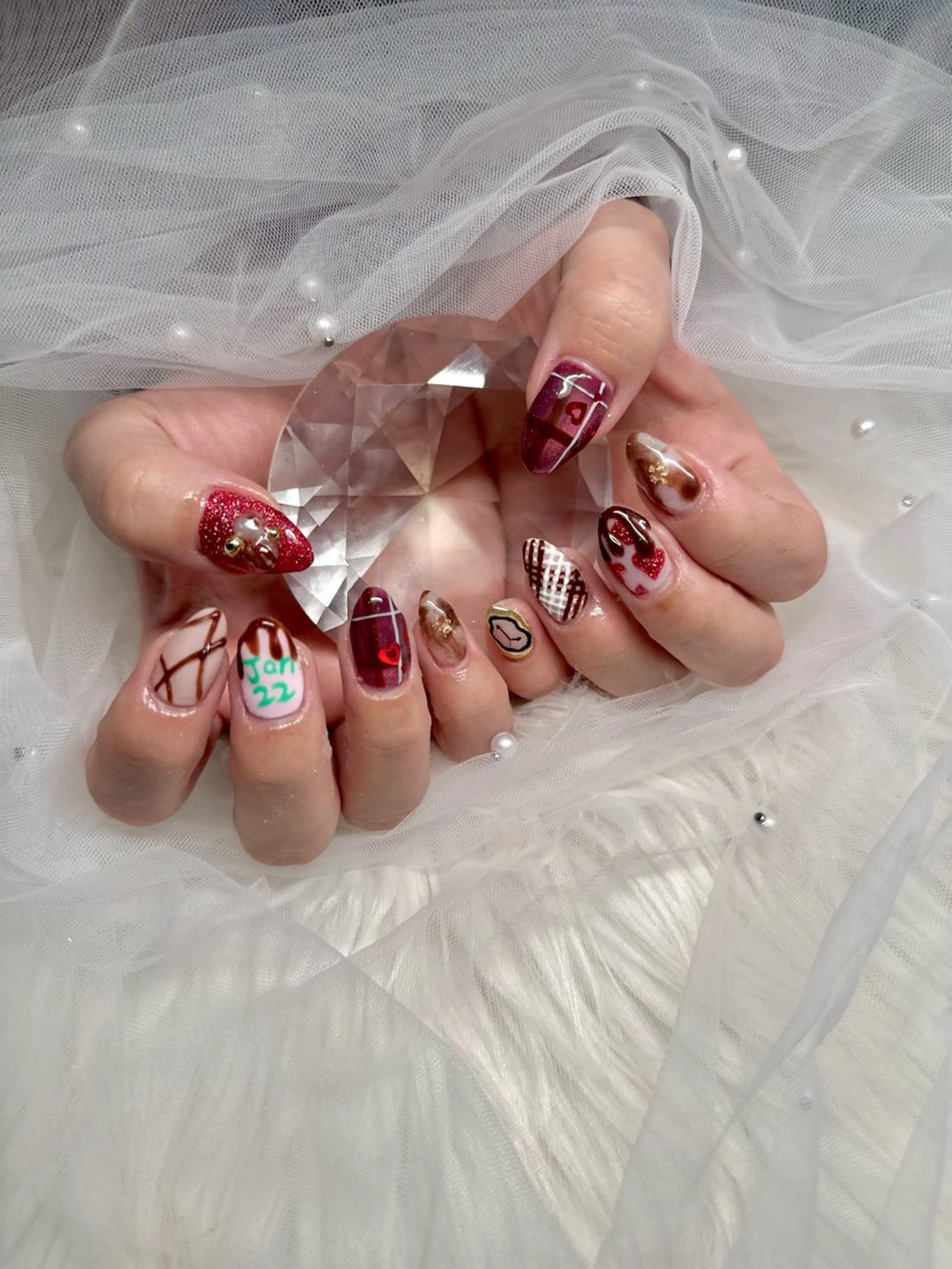 ネイル バレンタイン ハンドネイル JillNails Niinaのネイルデザイン