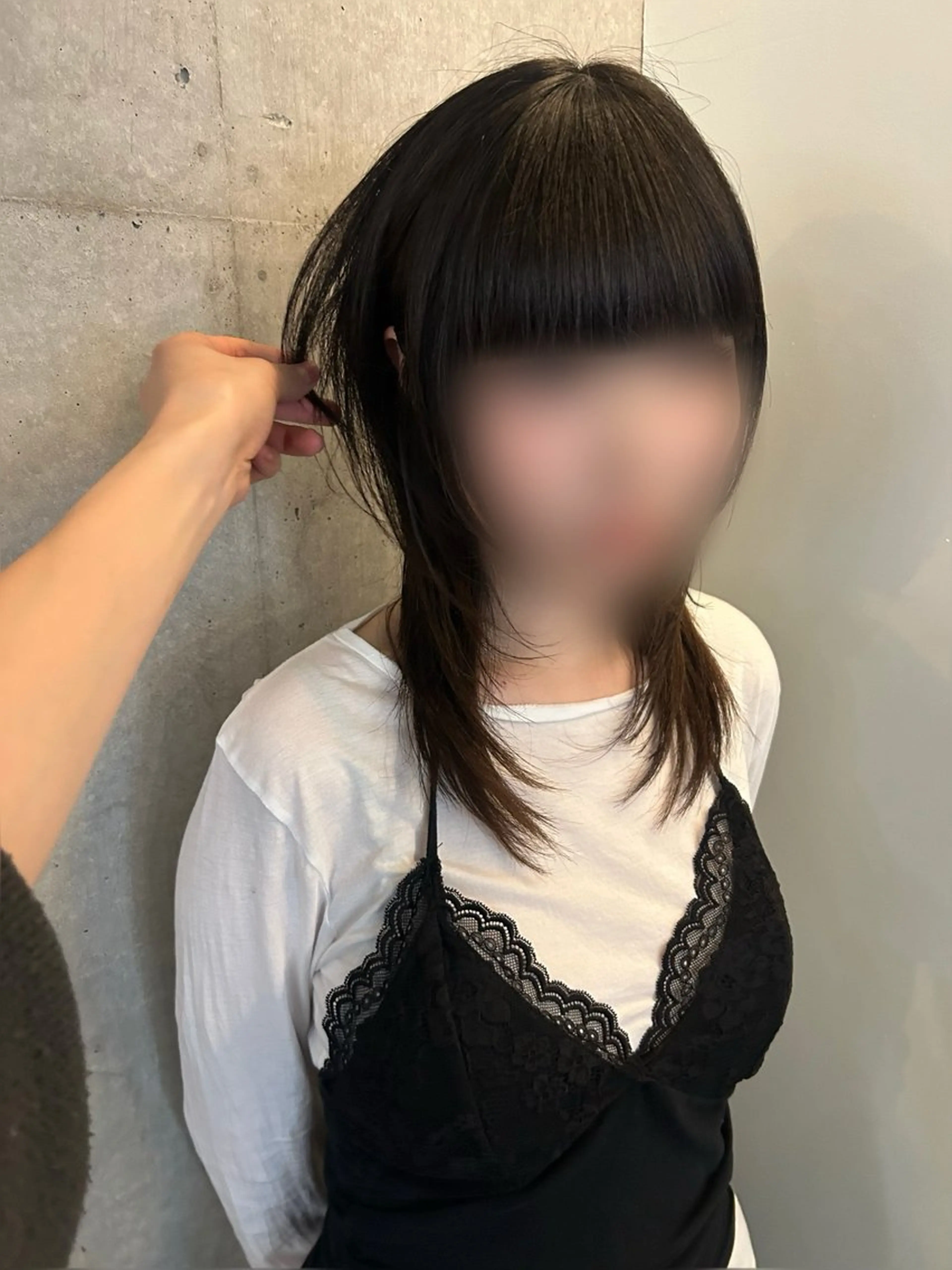 ミディアム レイヤーカット カット 韓国リアルハッシュ レイヤーカットのヘアスタイル