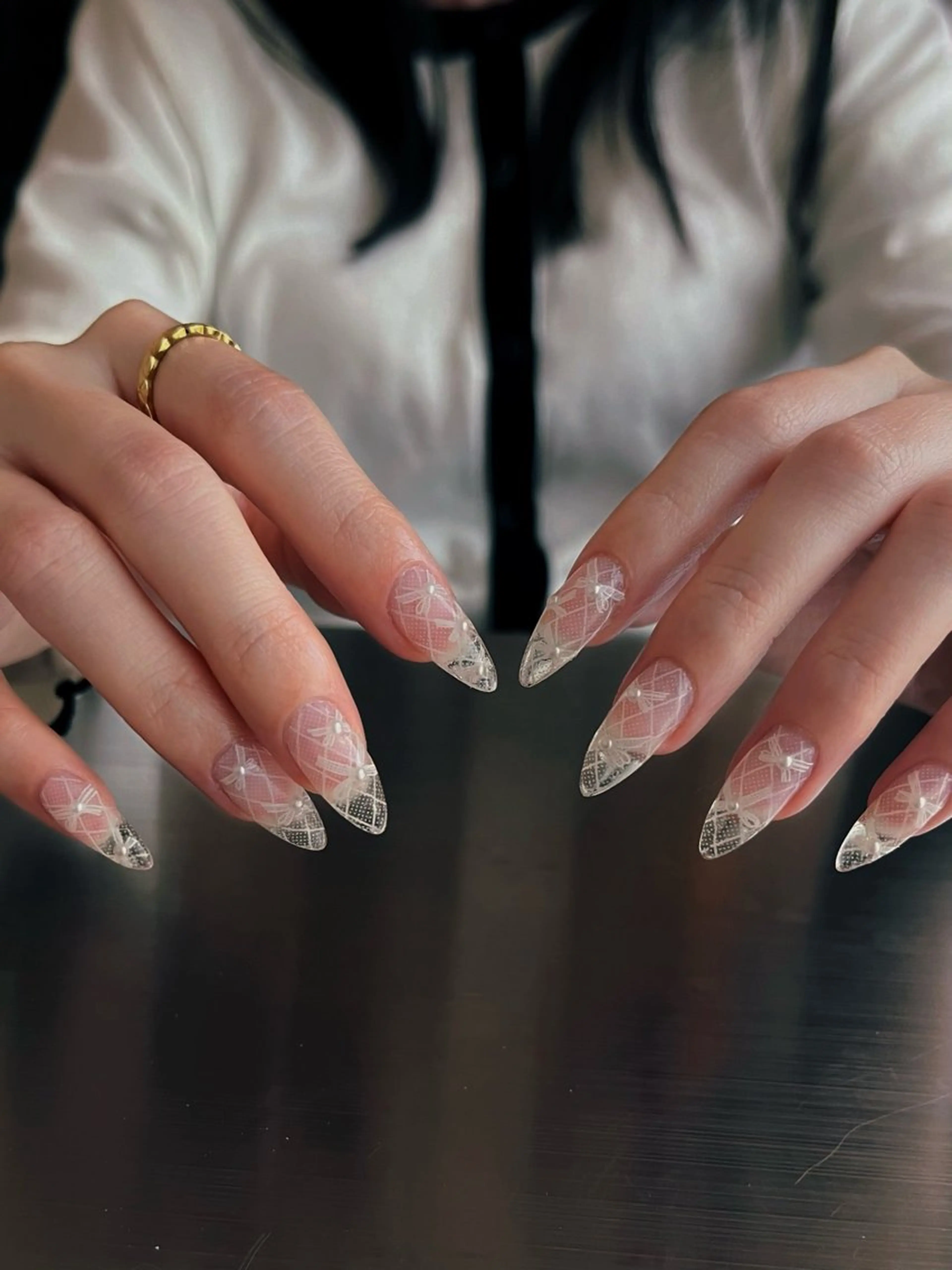 ネイル クリアネイル 長さ出し スカルプネイル シンプルネイル ハンドネイル nine.🦋 YUKOのネイルデザイン