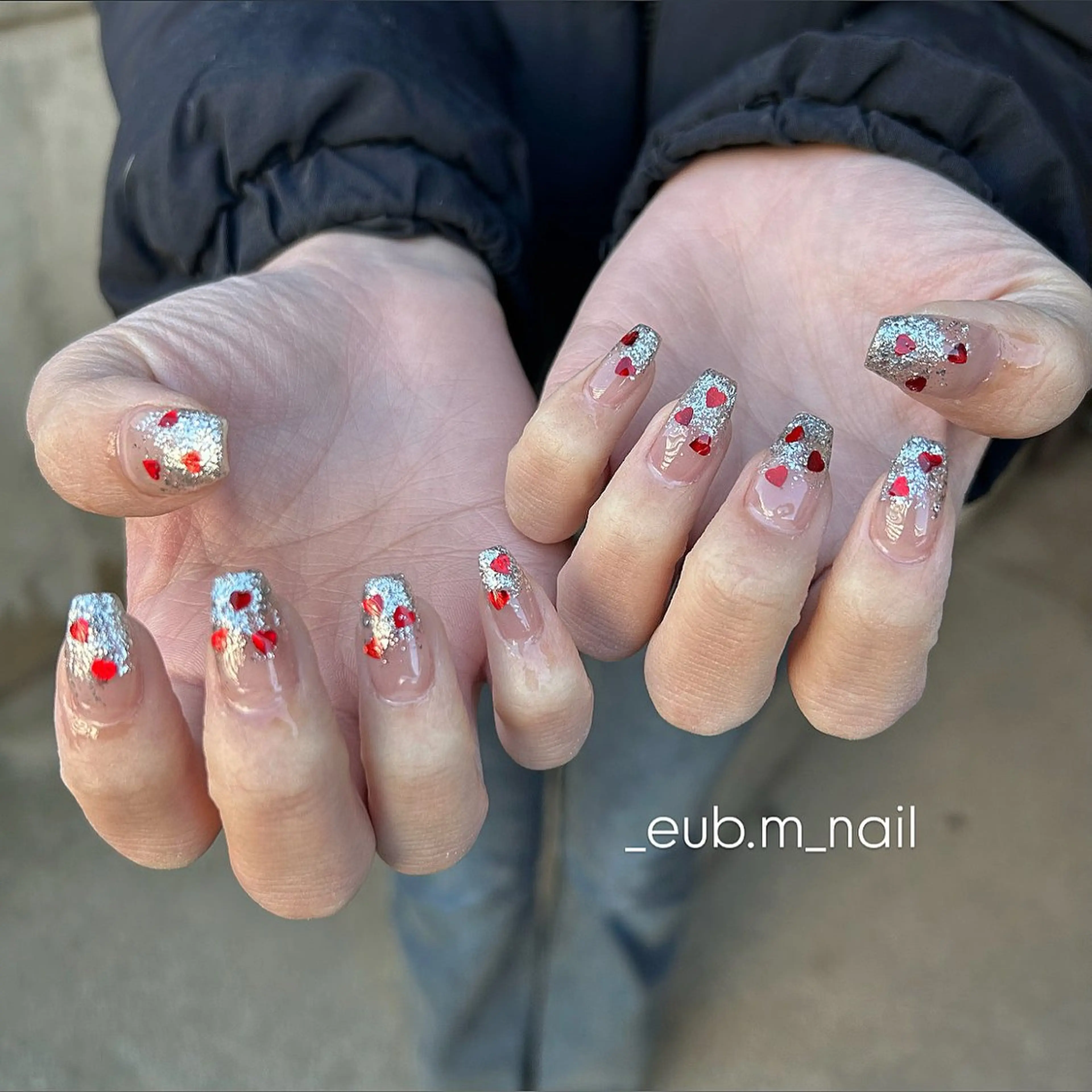 ネイル バレンタイン ハンドネイル 深夜ネイルサロン eub.m_nailのネイルデザイン