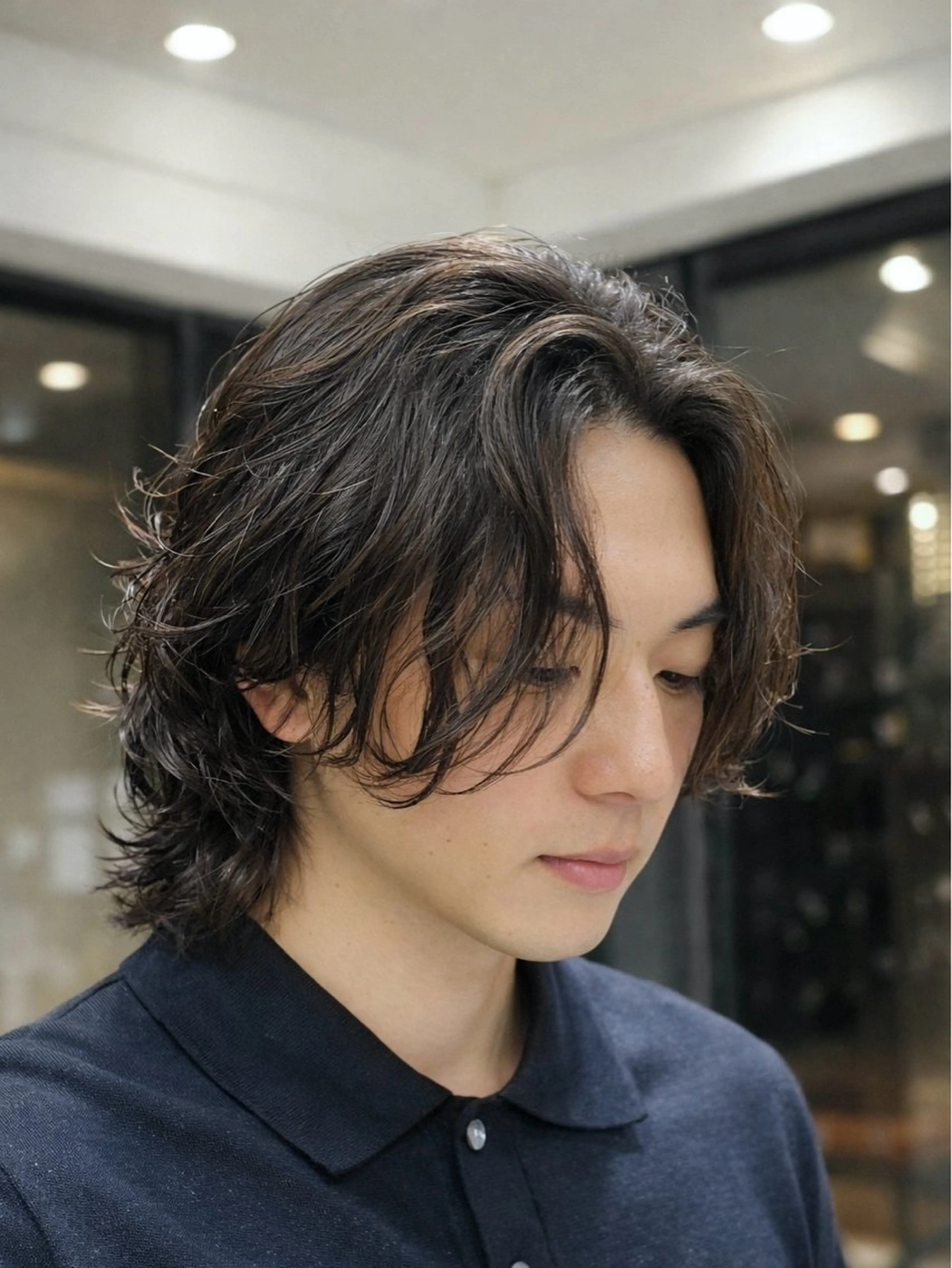 ミディアム パーマ メンズ カット パーマ トリートメント ケンシロウ メンズパーマ特化⭕️のヘアスタイル