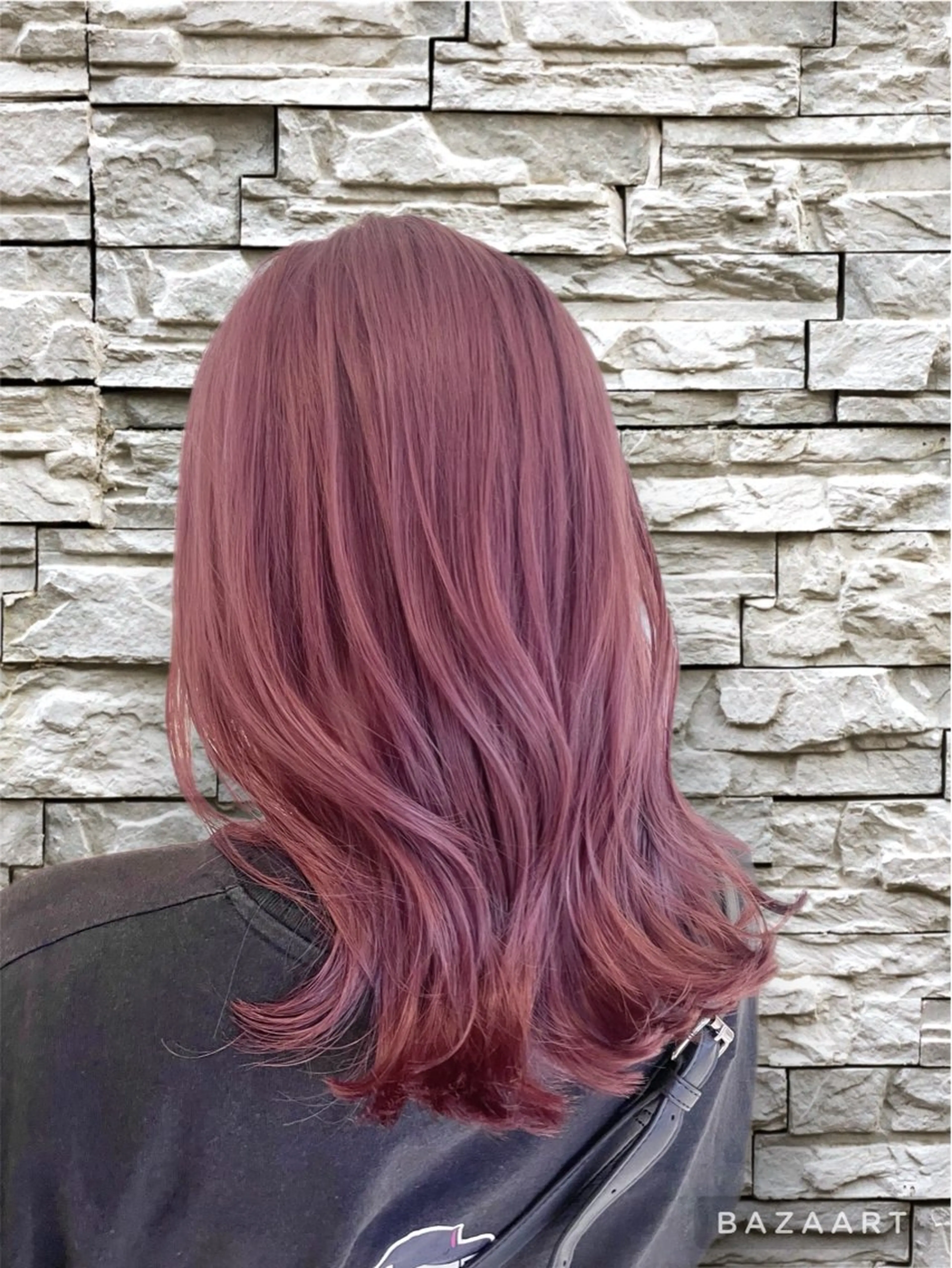 ミディアム カラー ヘアカラー 心斎橋/ブリーチなし 髪質改善/レイヤーのヘアスタイル