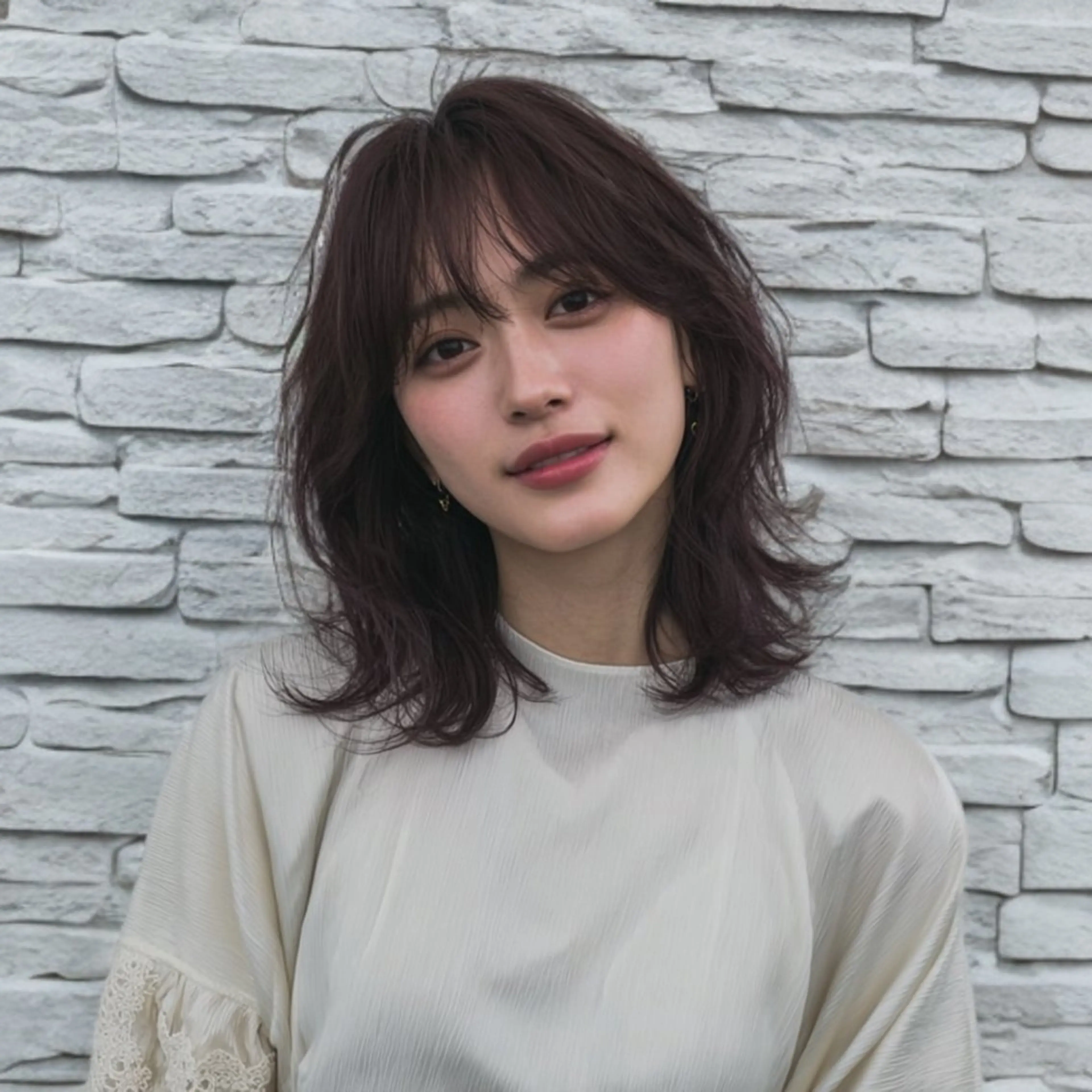 ミディアム カット ヘアカラー 髪質改善×レイヤー 高嶋のヘアスタイル