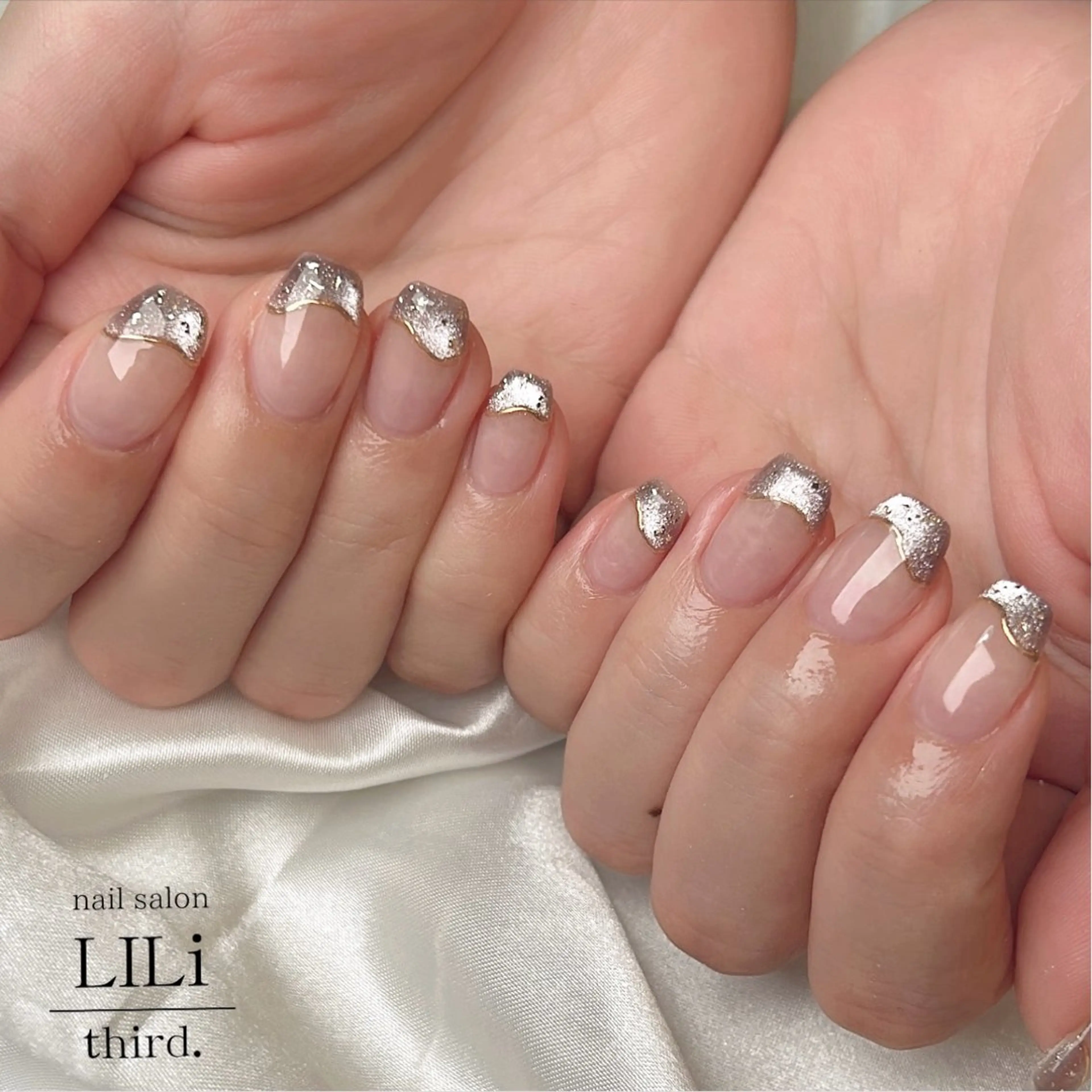 ネイル フレンチネイル マグネットネイル ミラーネイル 持ち込み ハンドネイル Saya ᵕ̈*のネイルデザイン