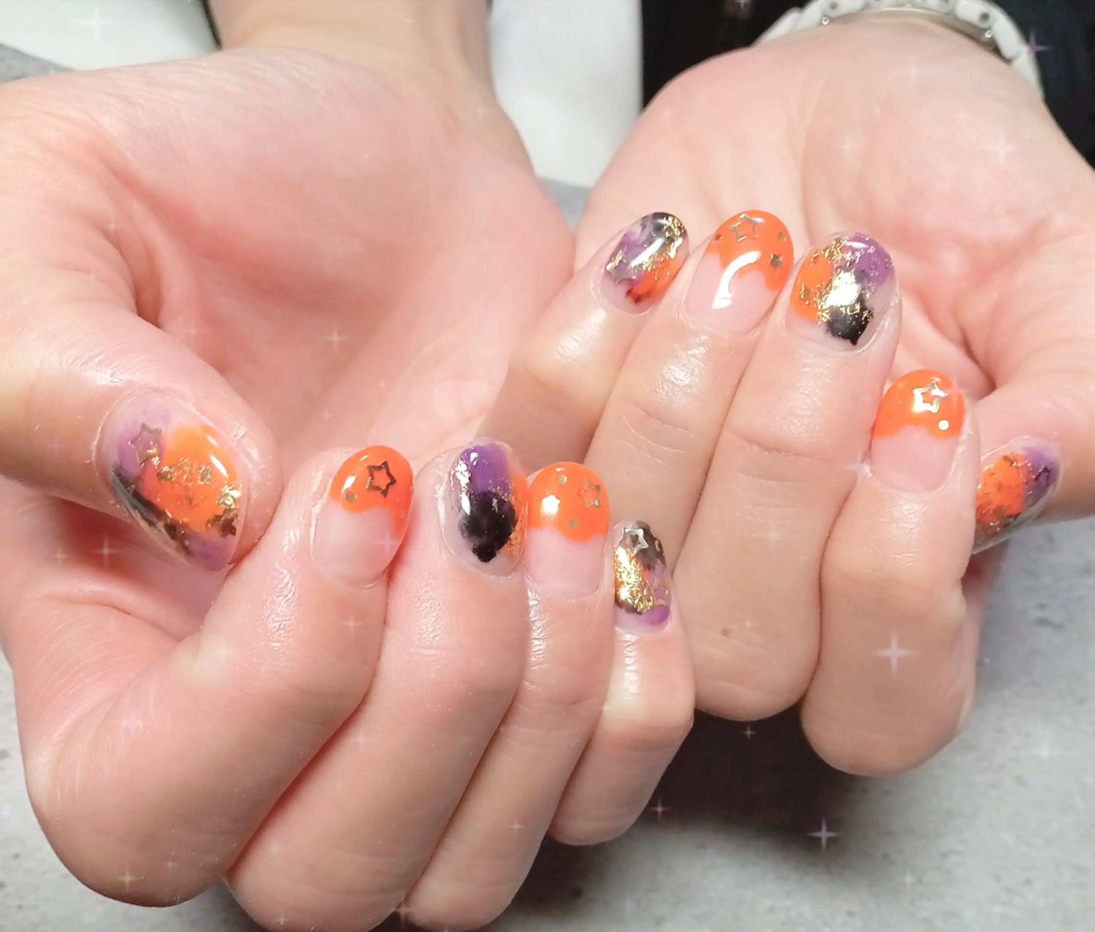 ネイル ハロウィン キラキラネイル マグネットネイル ハンドネイル flure de neige yukiのネイルデザイン