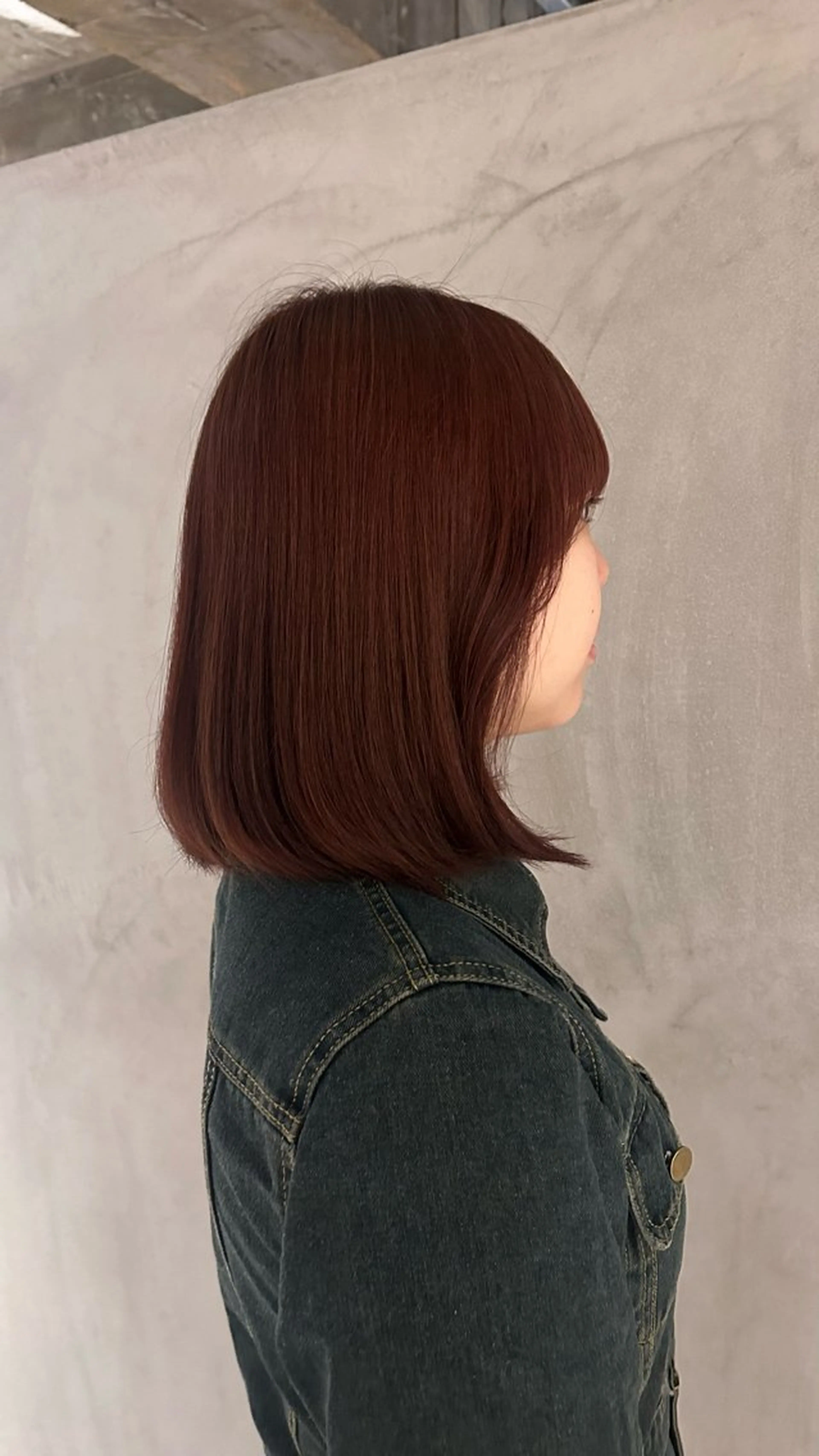 ミディアム ピンクブラウン ヘアカラー 前田 菜緒のヘアスタイル