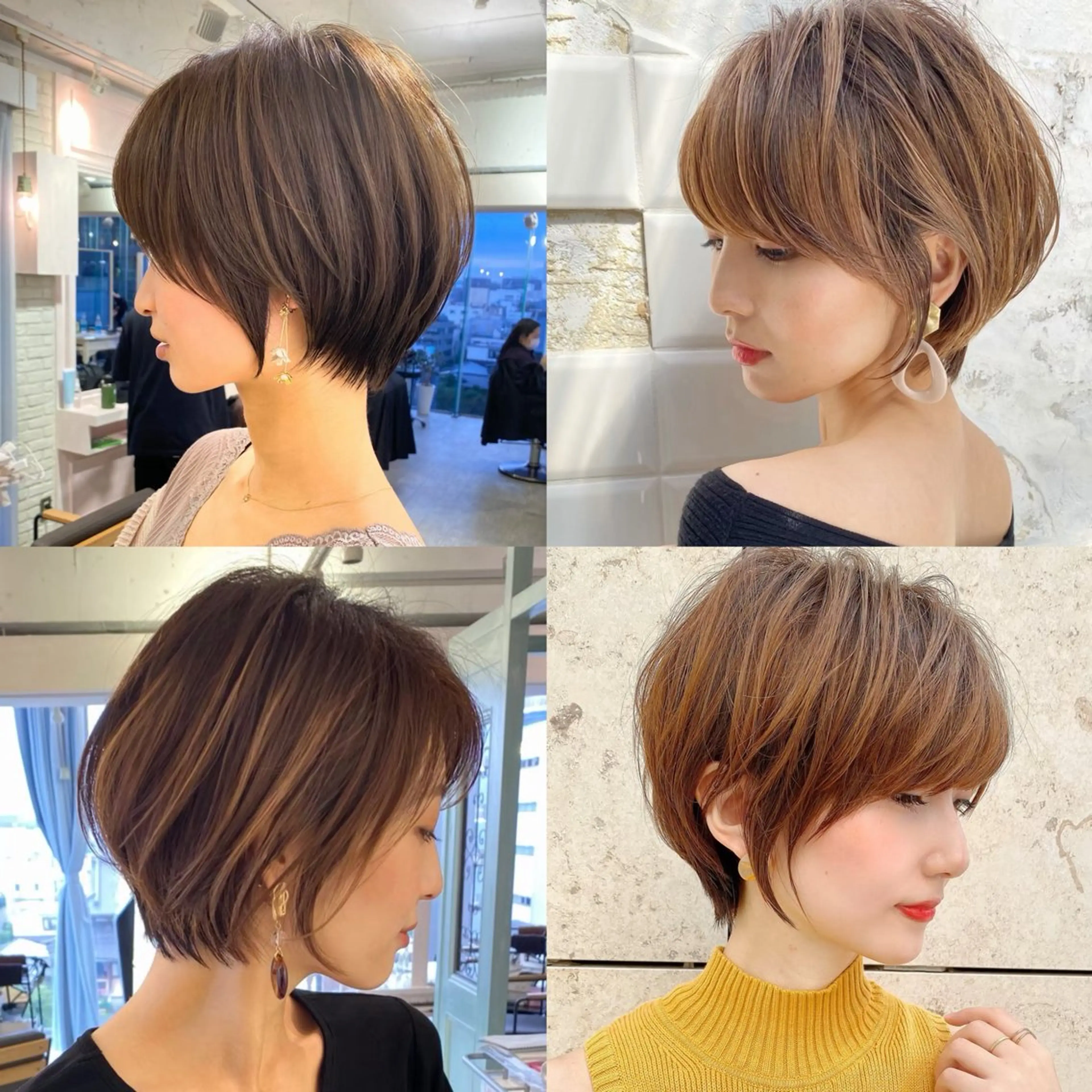 ショート くびれヘア 顔周りカット ハッシュカット 髪質改善 韓国風ヘア カット ヘアカラー トリートメント 博多ベージュ 🐻松井傑のヘアスタイル