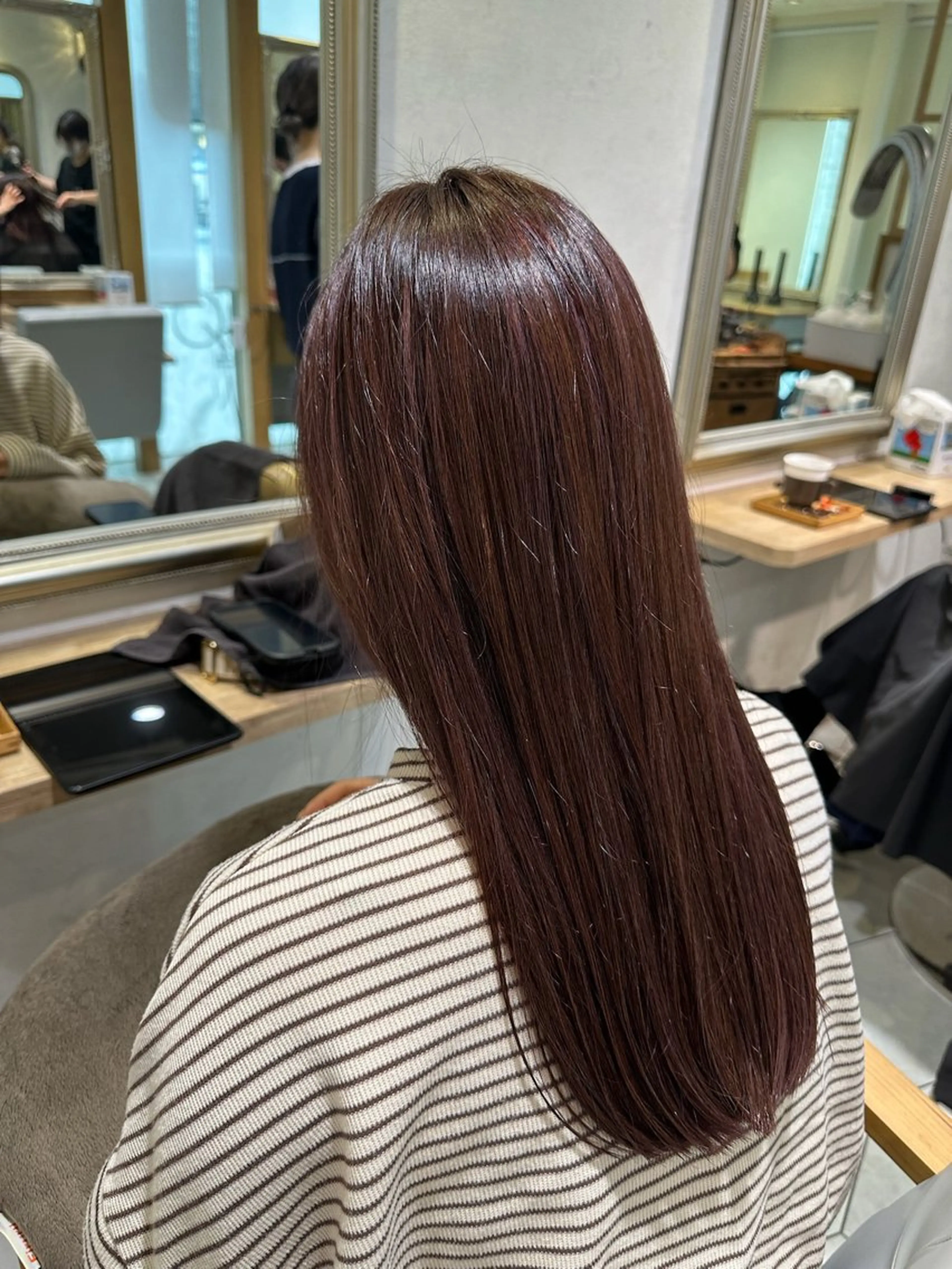 カラー ブラウンカラー ハイライトカラー ピンクカラー 長谷川 幸帆のヘアスタイル