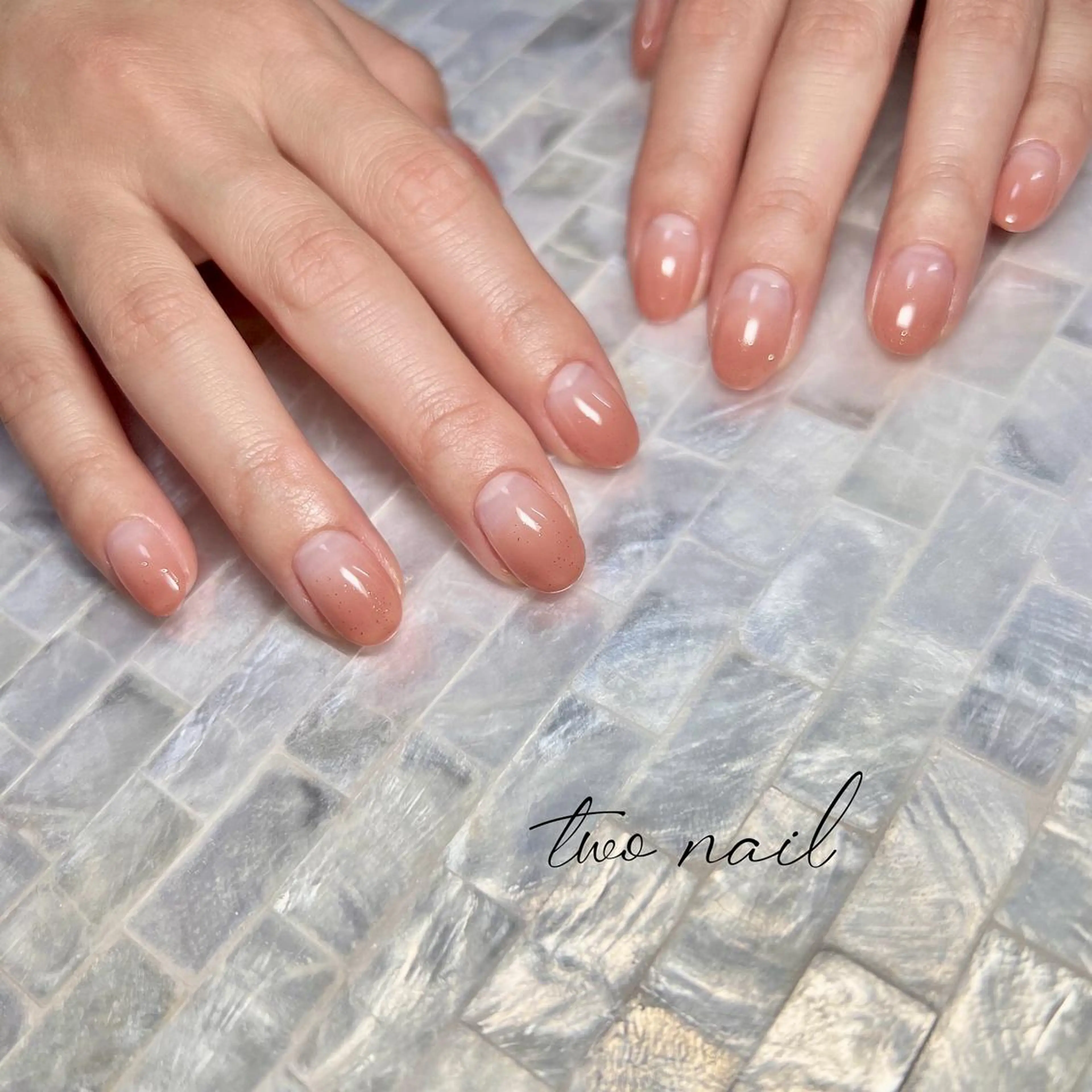 ネイル アートネイル ブラウン フットネイル ハート ニュアンスネイル ハンドネイル two nailのネイルデザイン