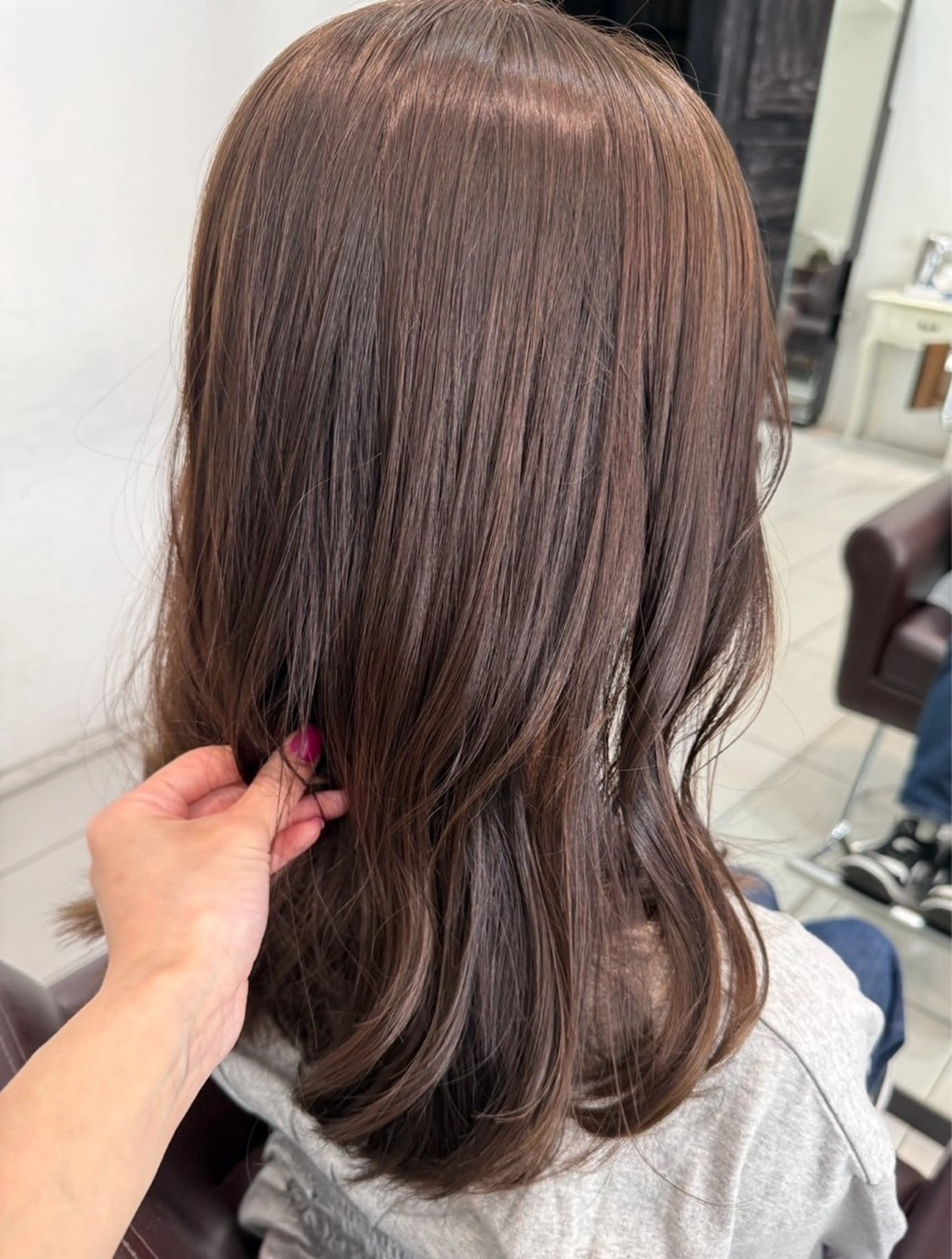セミロング カット ヘアカラー 濵田さらさ カットモデル募集中のヘアスタイル