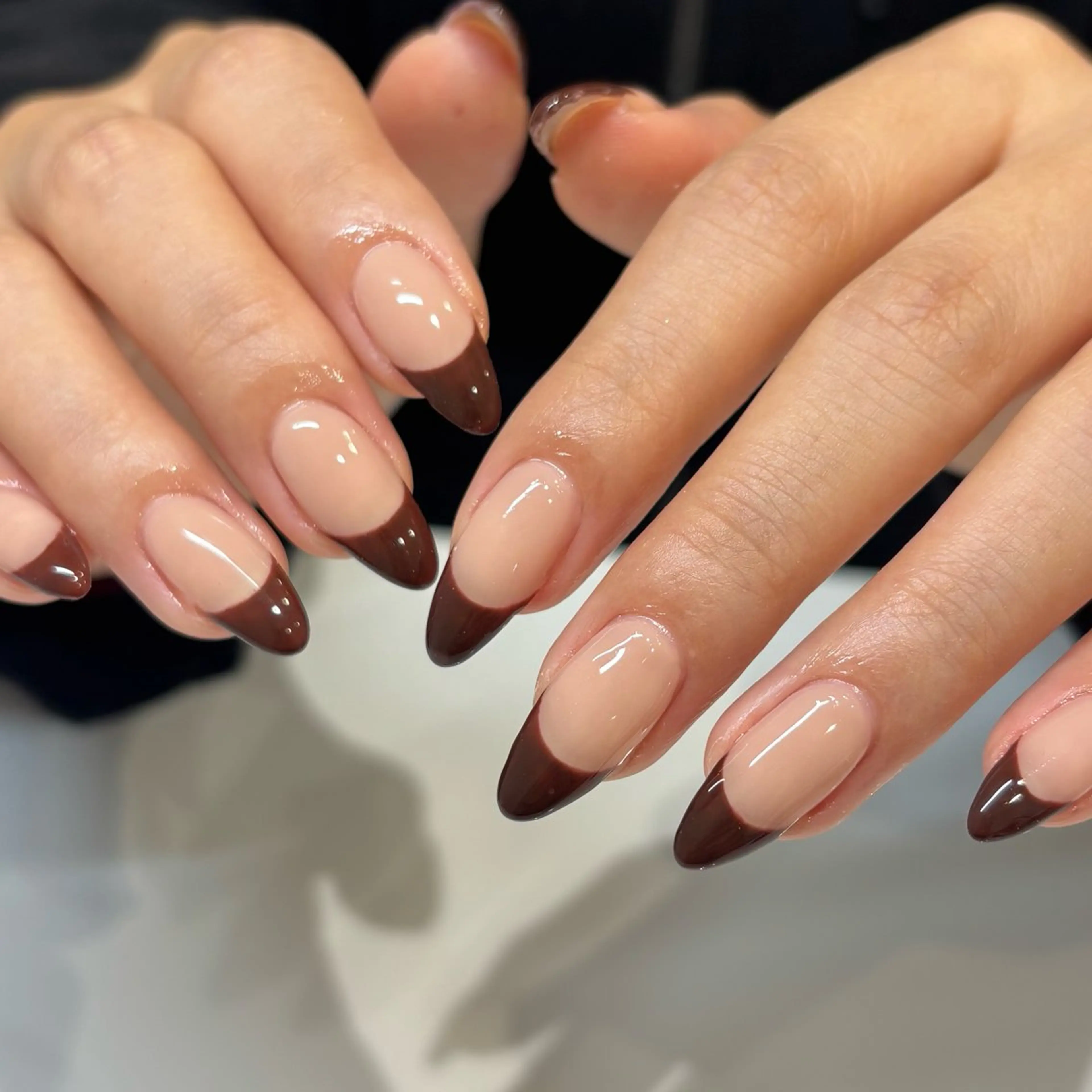 ネイル ブラウン 赤色 モデル様募集中♡ Kokomi🍮のネイルデザイン