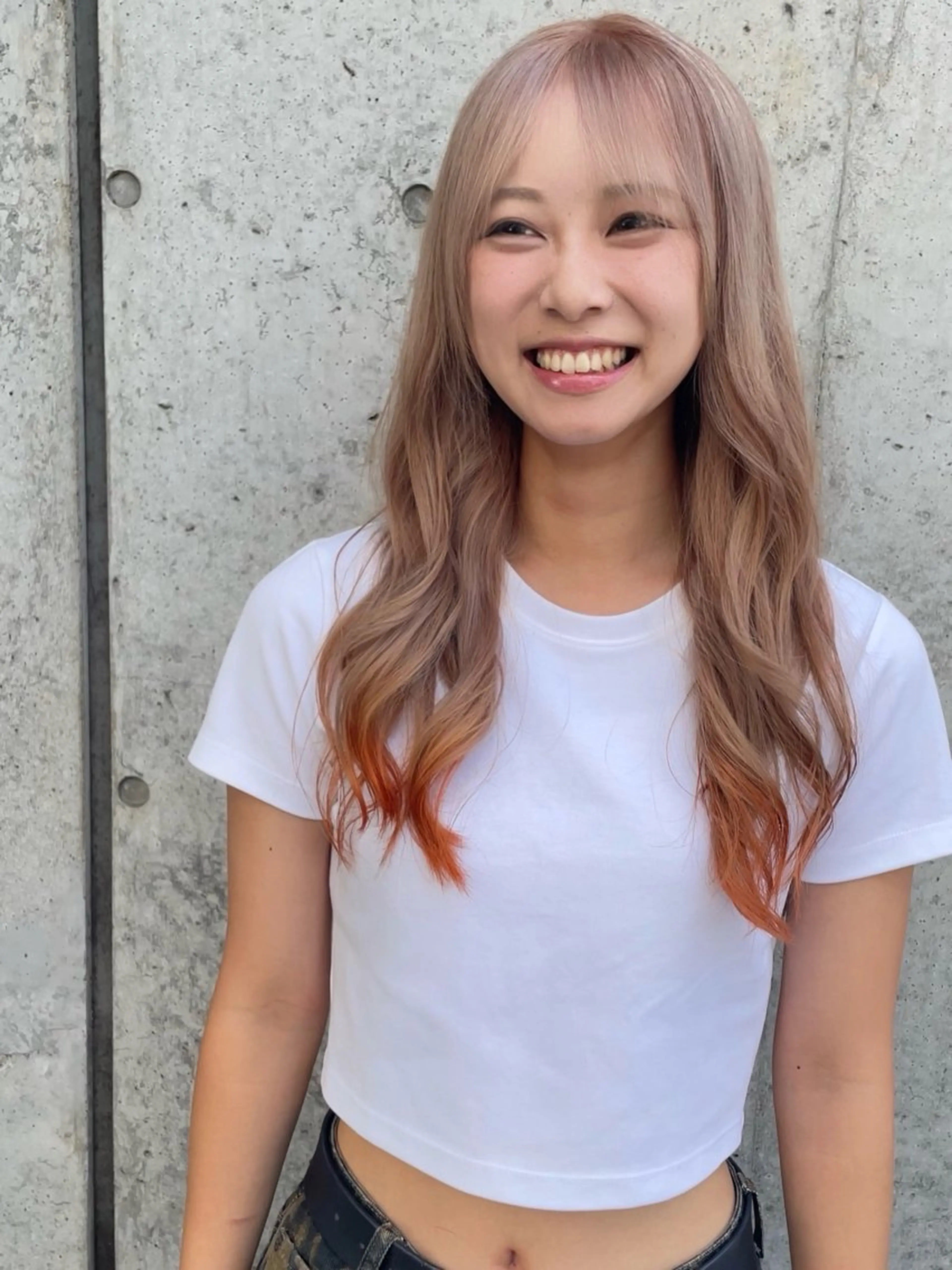 ロング カラー オレンジ ヘアカラー トリートメント 山浦司颯‪/ カラー/レイヤーのヘアスタイル