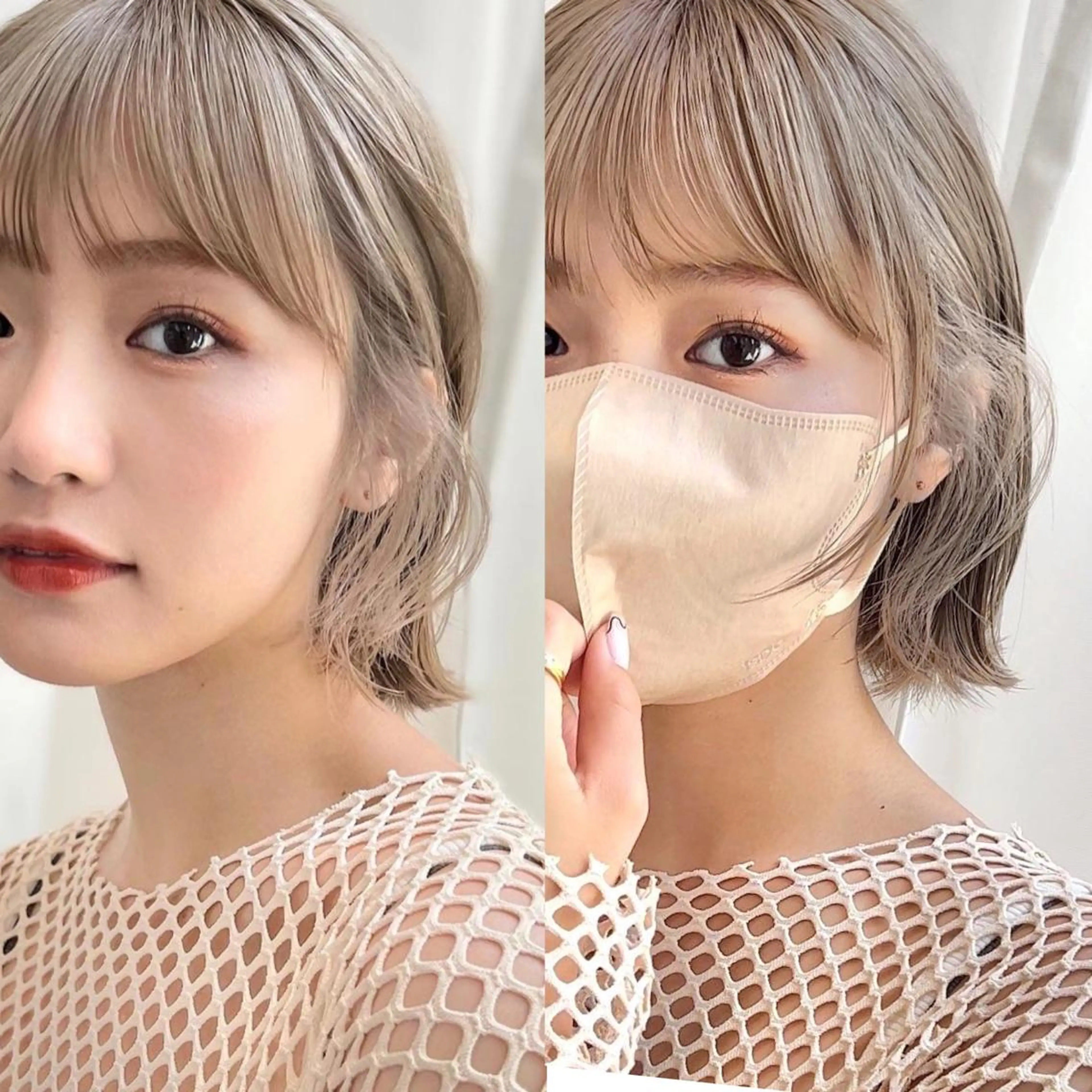 ミディアム カラー ベージュカラー 透明感カラー グレージュ ボブ カット ヘアカラー トリートメント レイヤー専門家 ダブルカラー修のヘアスタイル