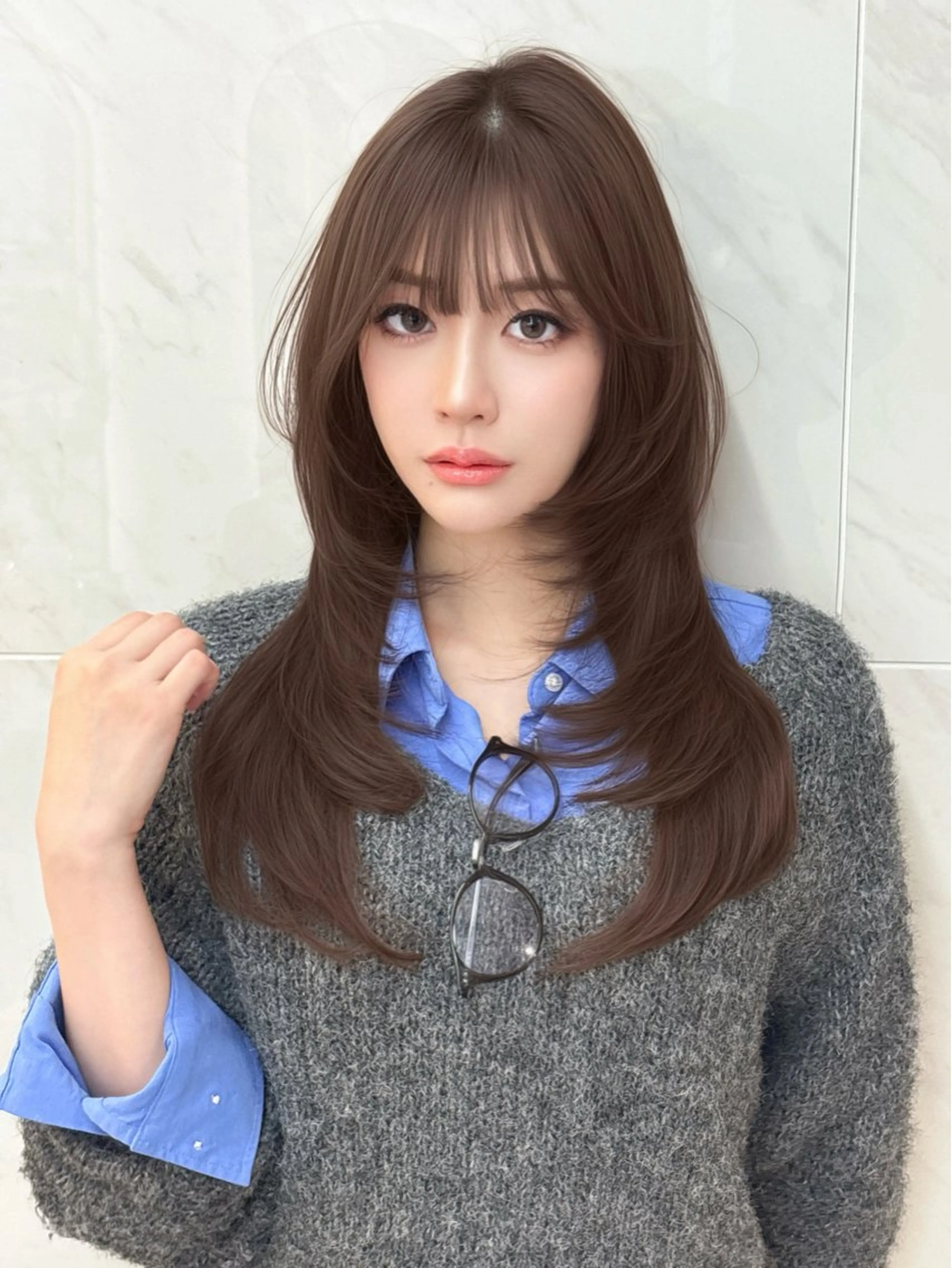 【🫧ブリーチなし🫧】トレンドハッシュカットカット✂️+ブリーチなし透明感Wカラー+スタイリング✨の写真