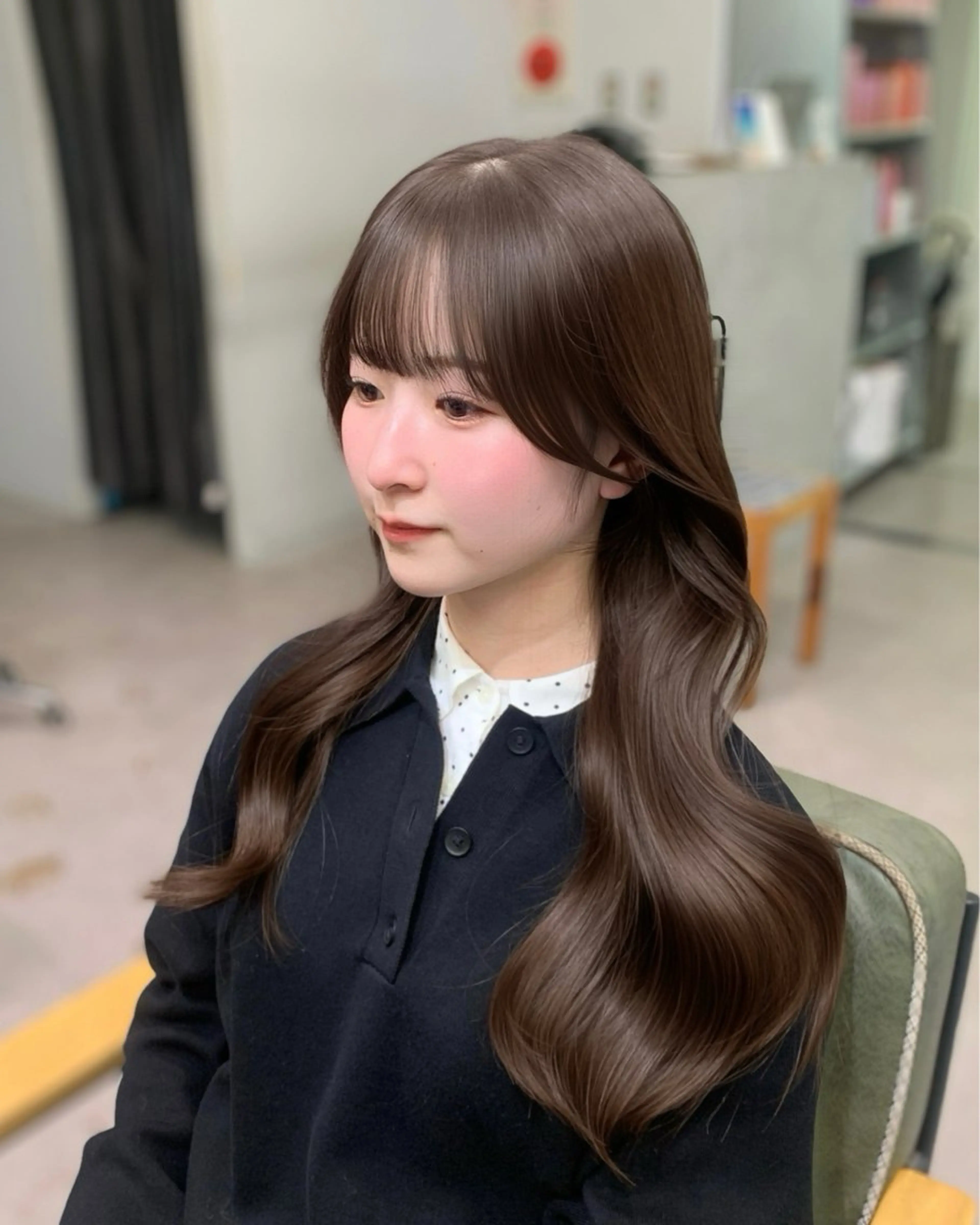 ロング カット ヘアカラー トリートメント 🎀韓国風顔周り× 透明感/梅田/アリサのヘアスタイル