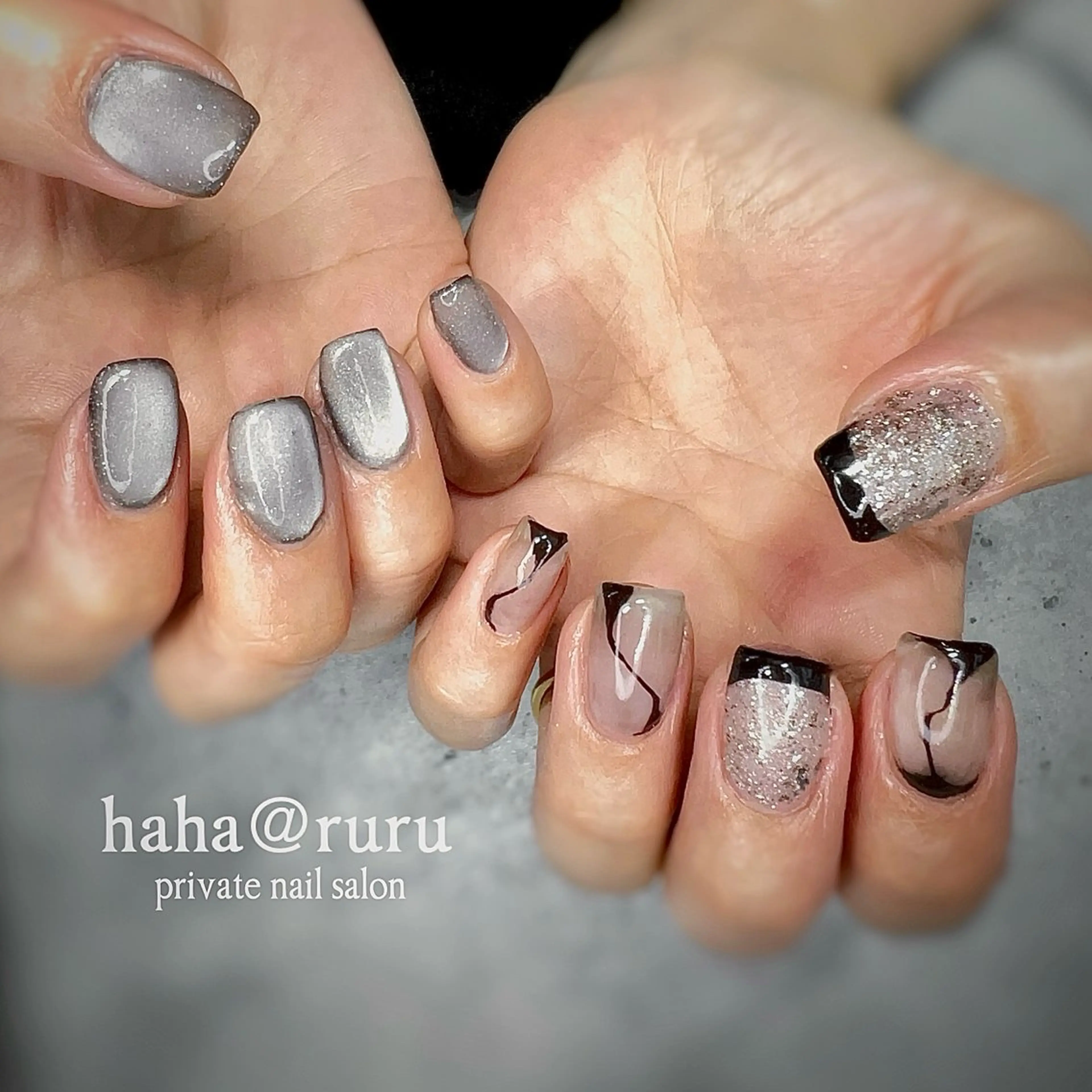 ネイル マグネットネイル シンプルネイル haha@ ruruのネイルデザイン