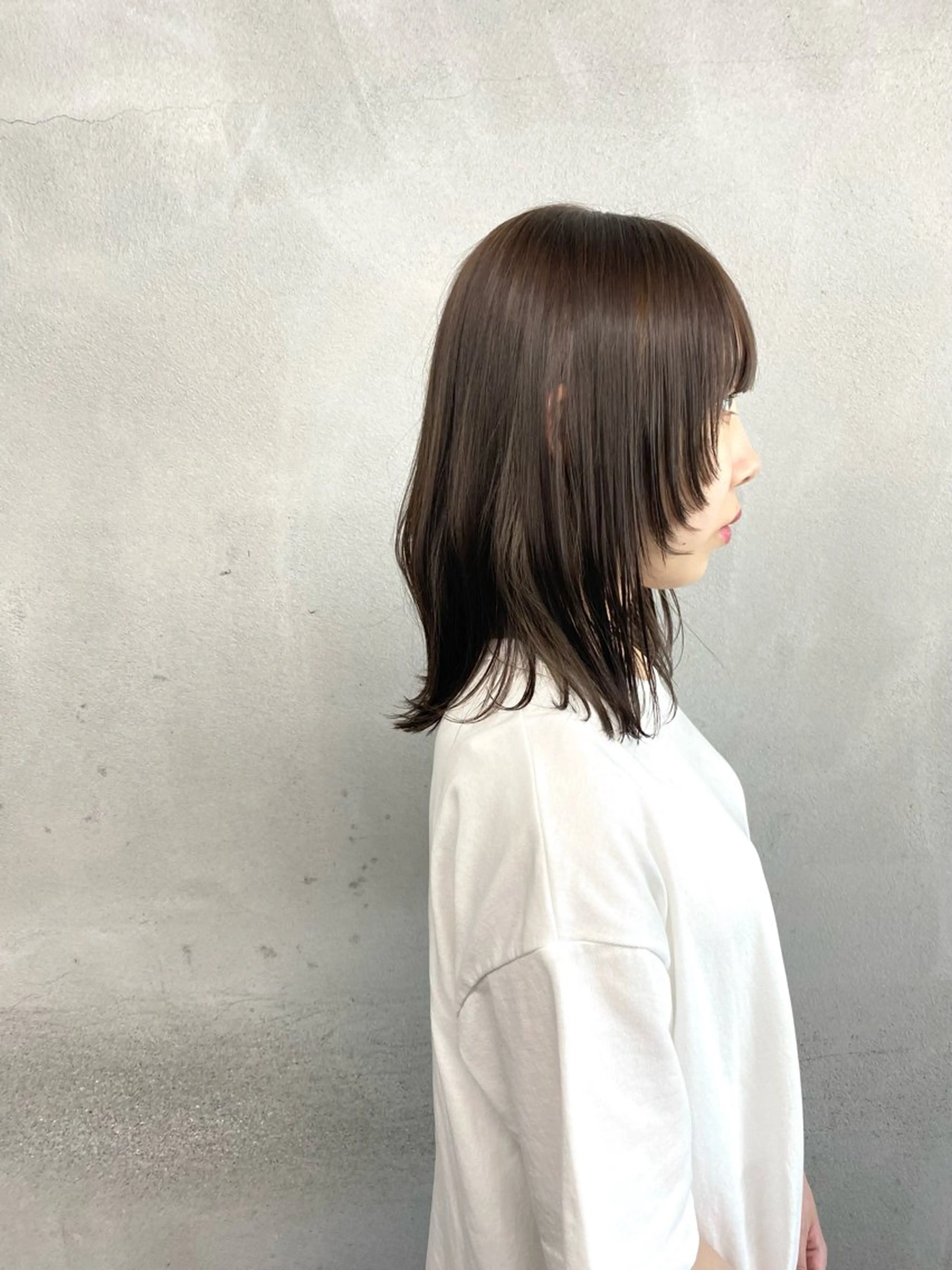 ミディアム カラー ヘアアレンジ グレージュ 顔まわりレイヤー レイヤーカット カット ヘアカラー トリートメント #tag 佐藤璃美のヘアスタイル