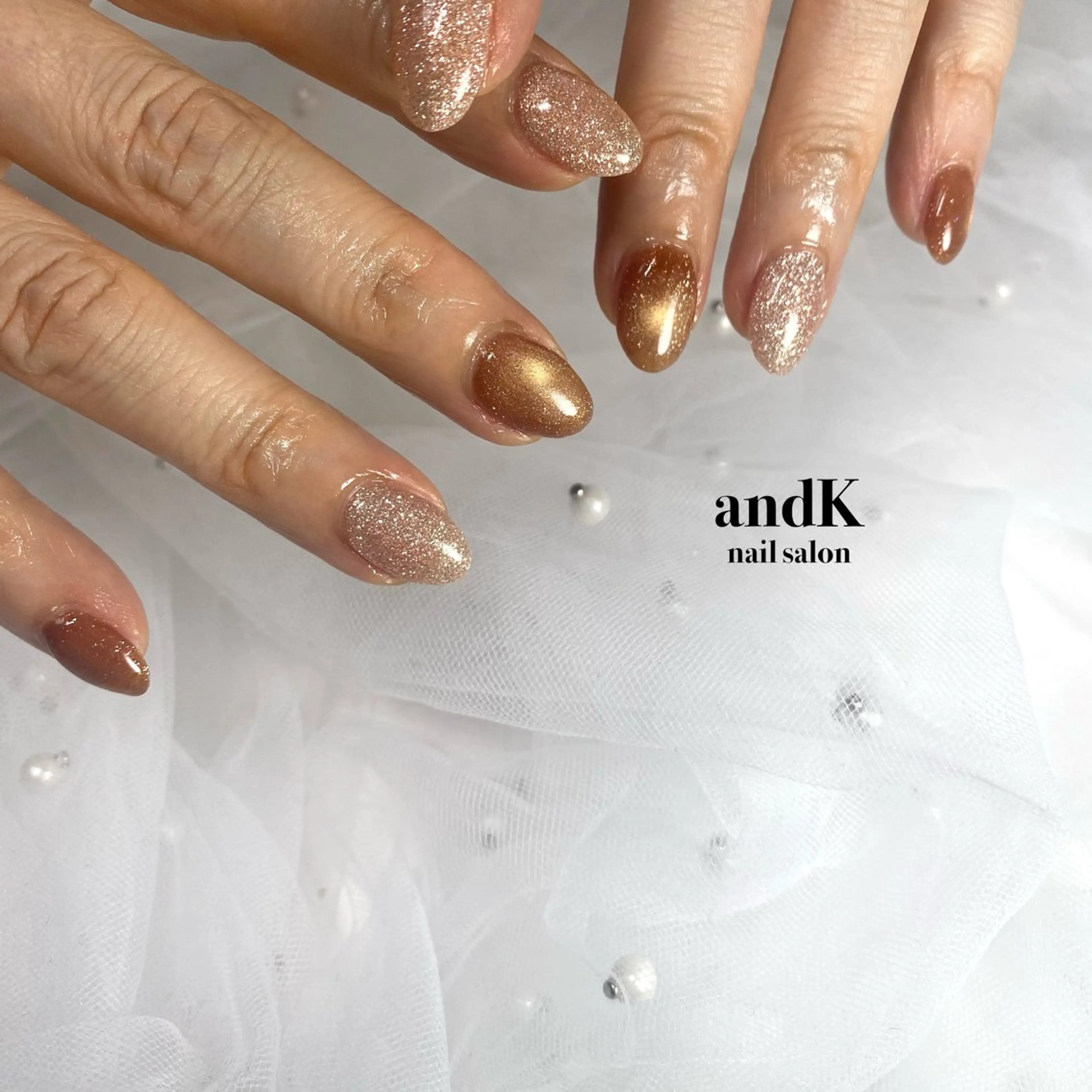 ネイル キラキラネイル マグネットネイル andK nail salonのネイルデザイン
