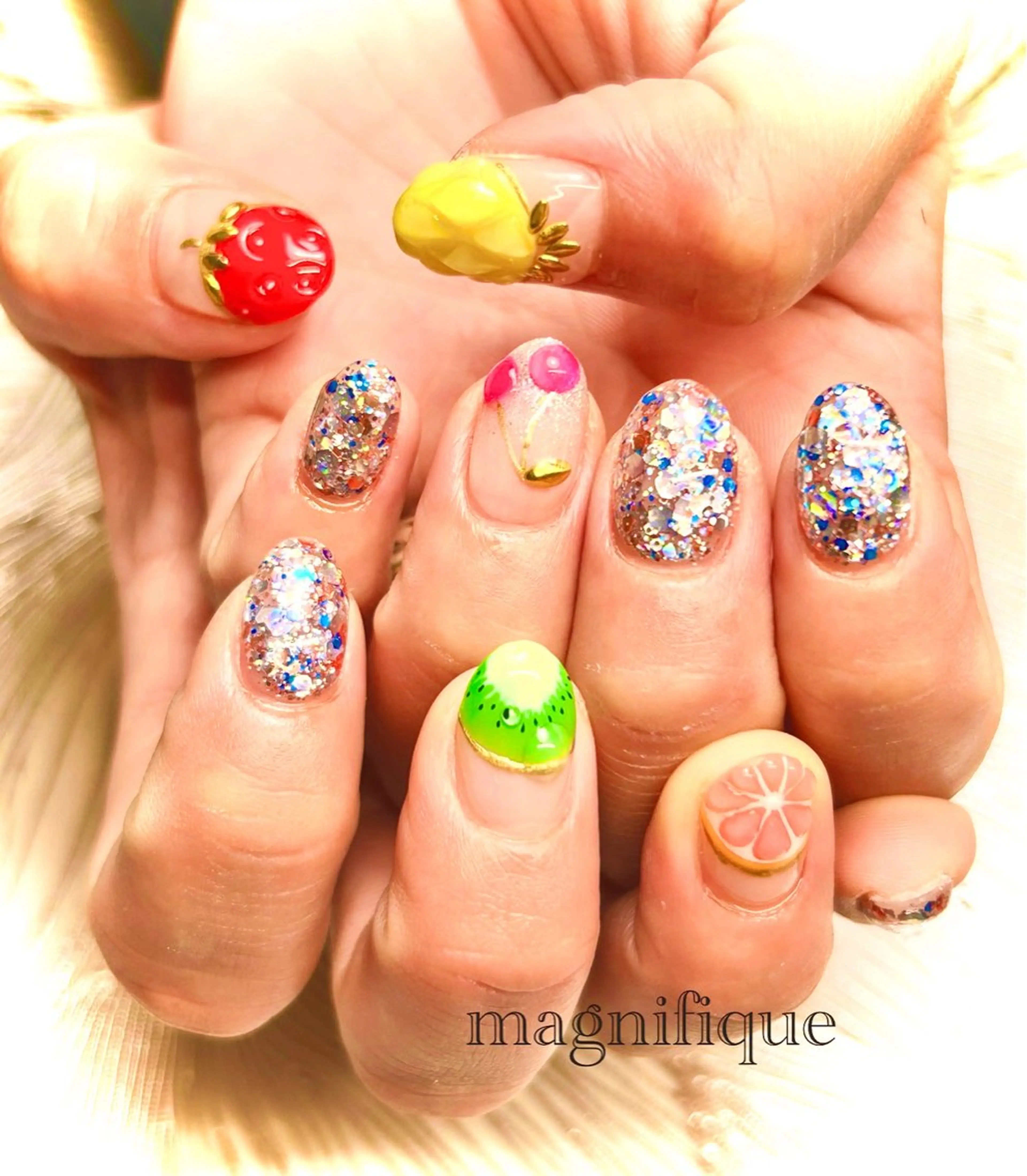 ネイル アートネイル ロングネイル ショートネイル プライベートサロン マニフィークのネイルデザイン