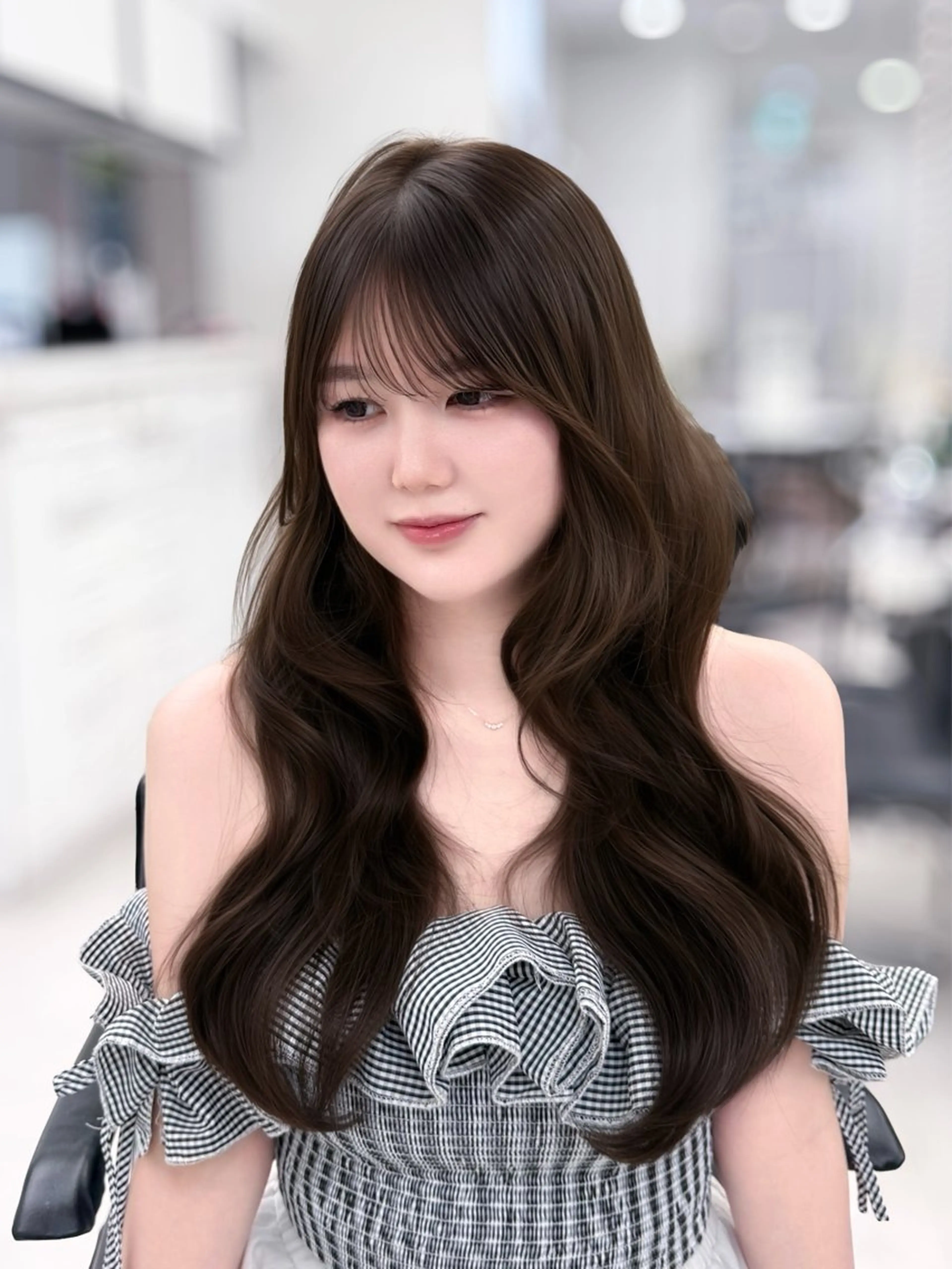 ロング カラー カット ヘアカラー トリートメント 韓国ガーリーヘア🎀 Sayaka🤍のヘアスタイル