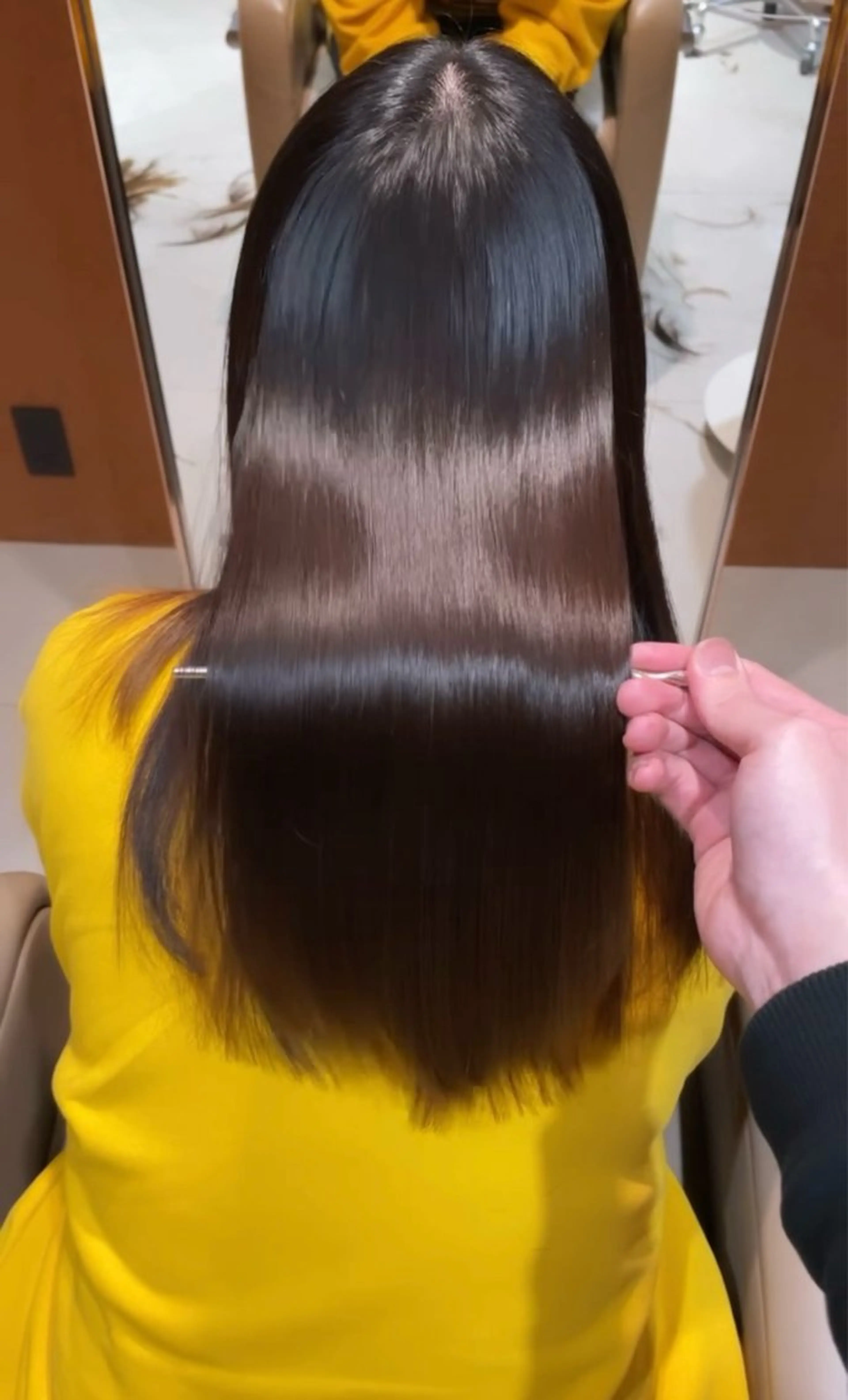 ロング カット ヘアカラー トリートメント 難波/心斎橋/ボブ/ 髪質改善/ハイトーンのヘアスタイル