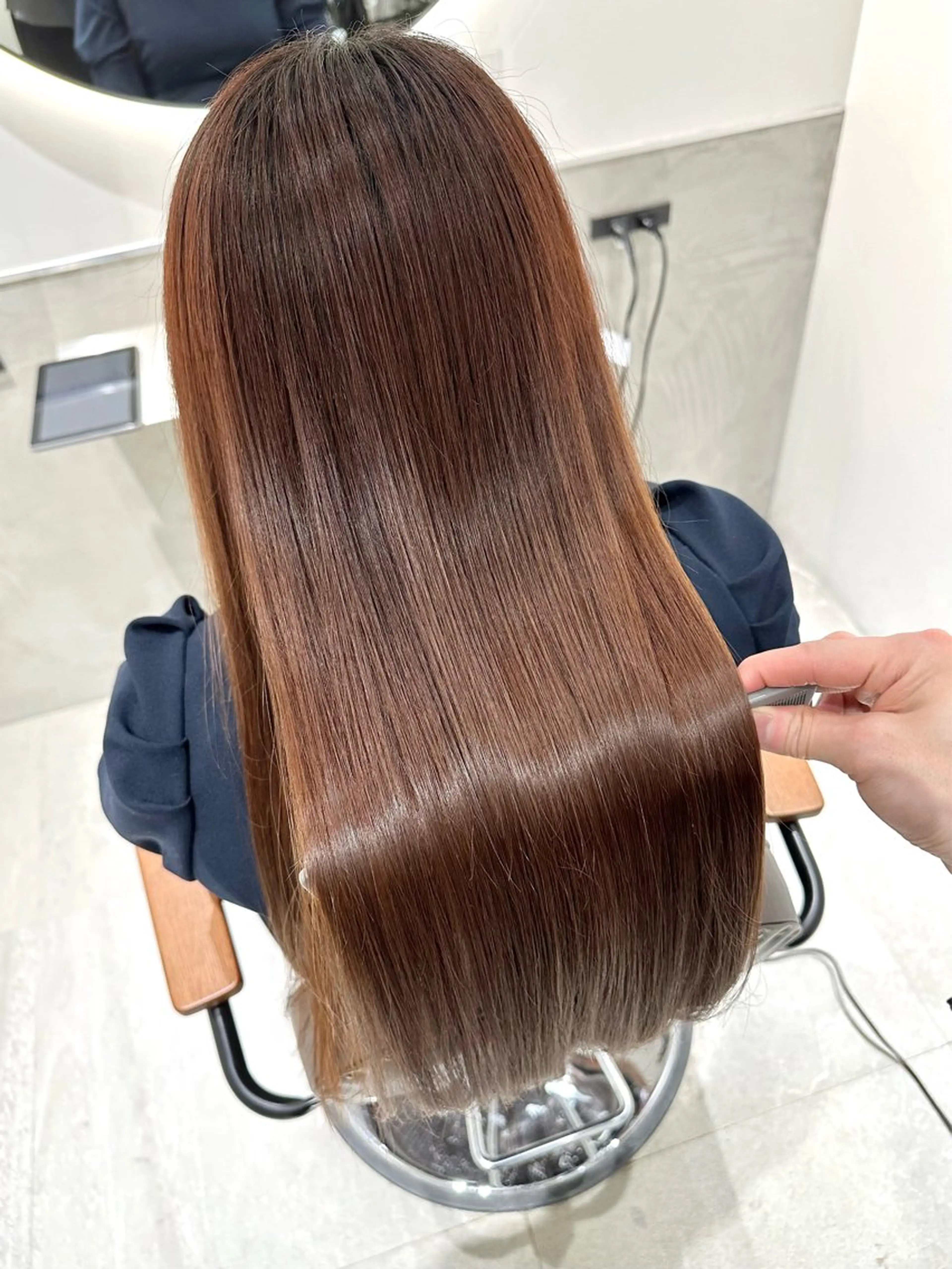 セミロング カラー 透明感カラー 髪質改善 トリートメント ヘアカラー トリートメント 銀座No.1髪質改善 縮毛矯正/本木のヘアスタイル