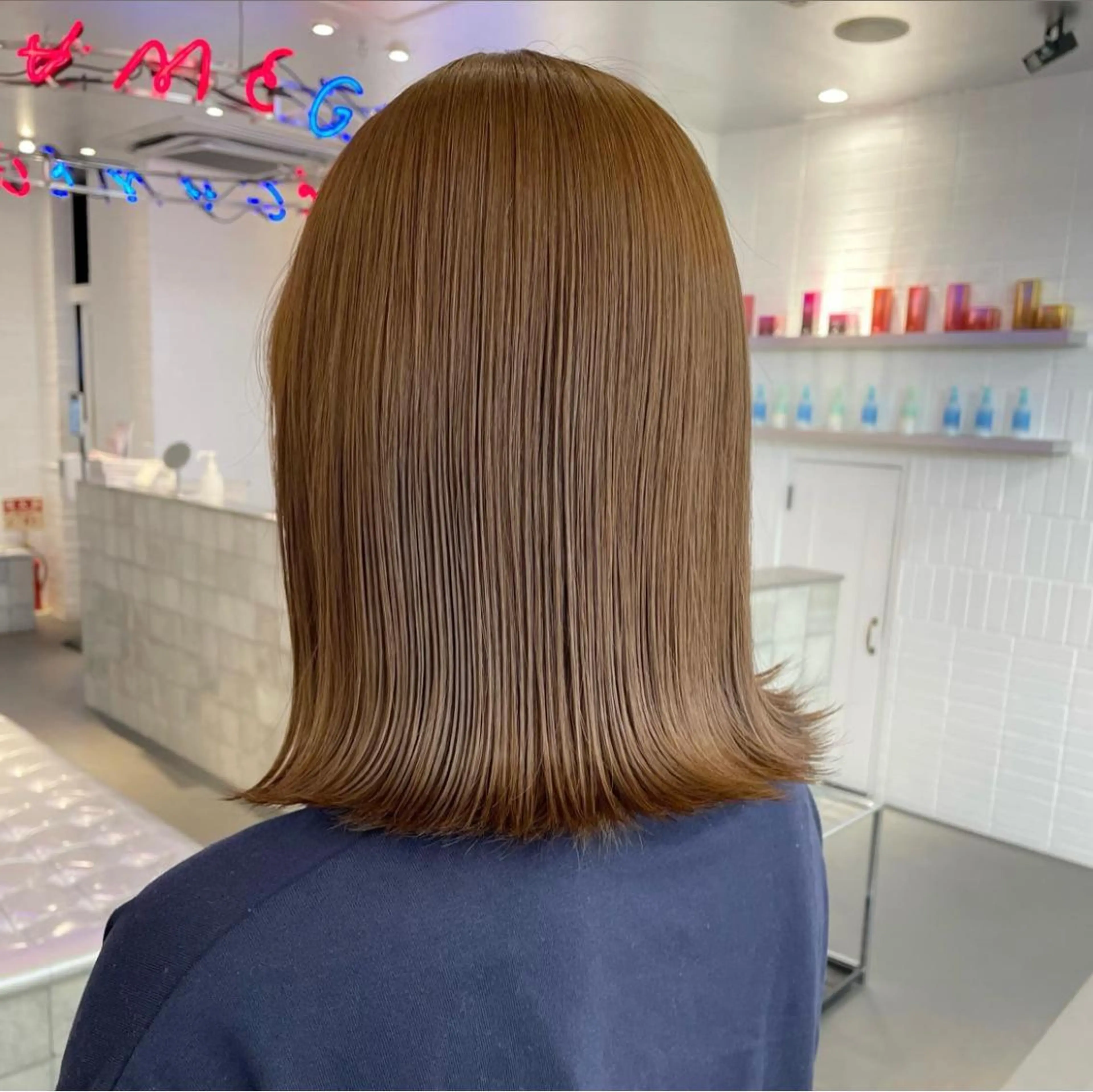 ミディアム カラー ブラウンカラー ヘアカラー 💍ダメージ最小限 ブリーチ/ちさと💍のヘアスタイル