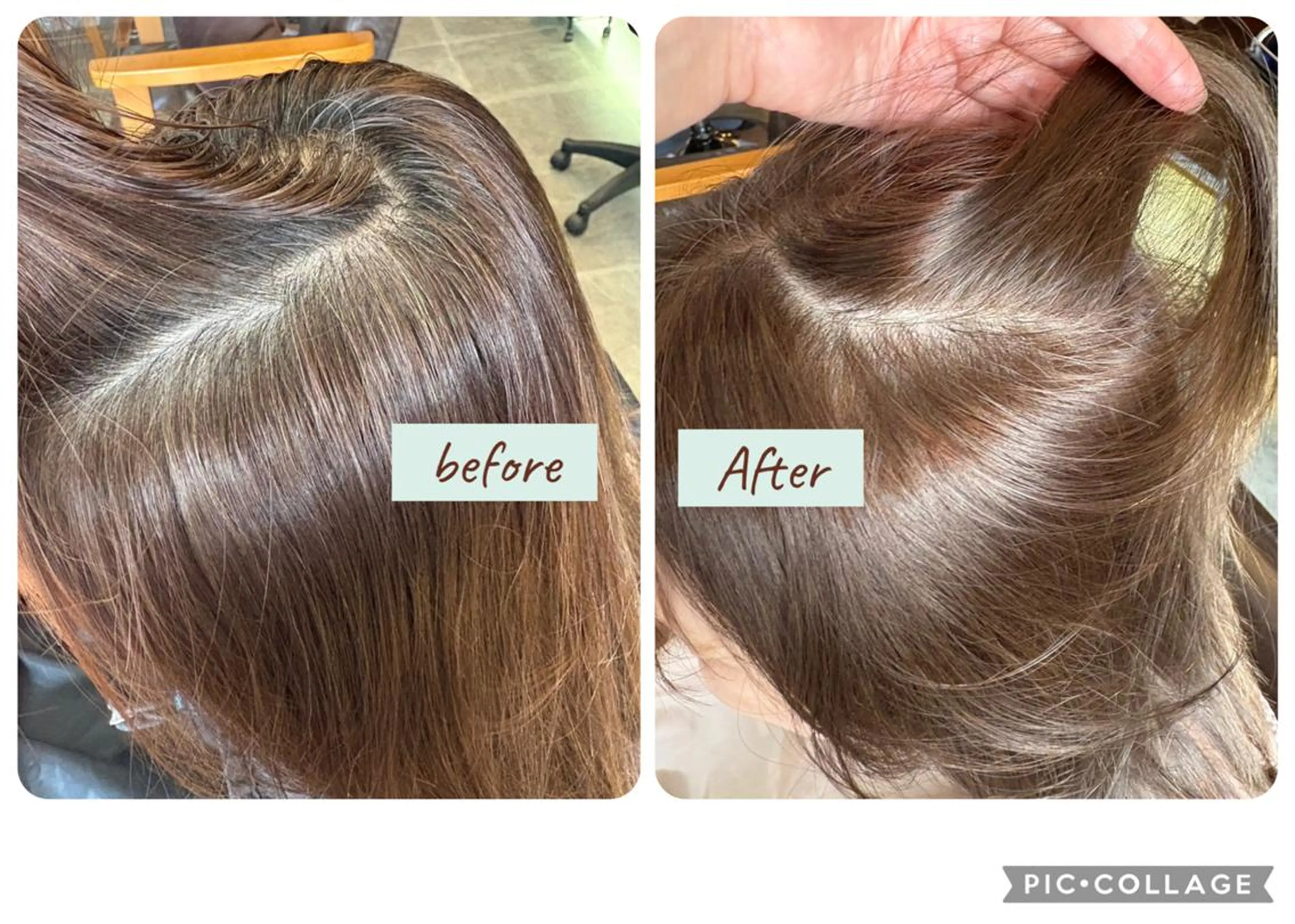 ミディアム カラー カット ヘアカラー ✨白髪ぼかし 🍀MINAKO☆のヘアスタイル