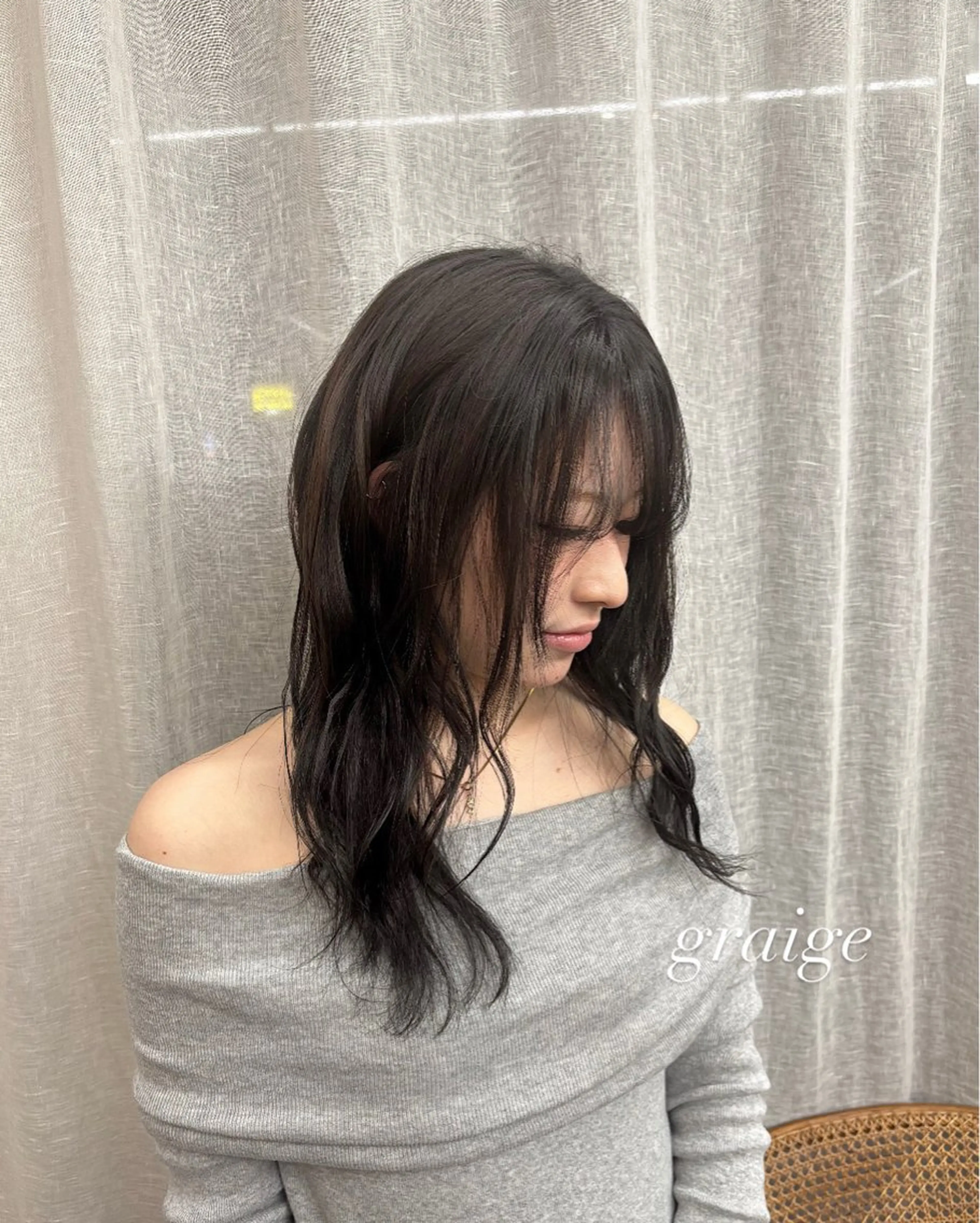 ロング カラー グレージュ ヘアカラー 【ヤマザキアヤメ】 パーマモデル様募集中のヘアスタイル