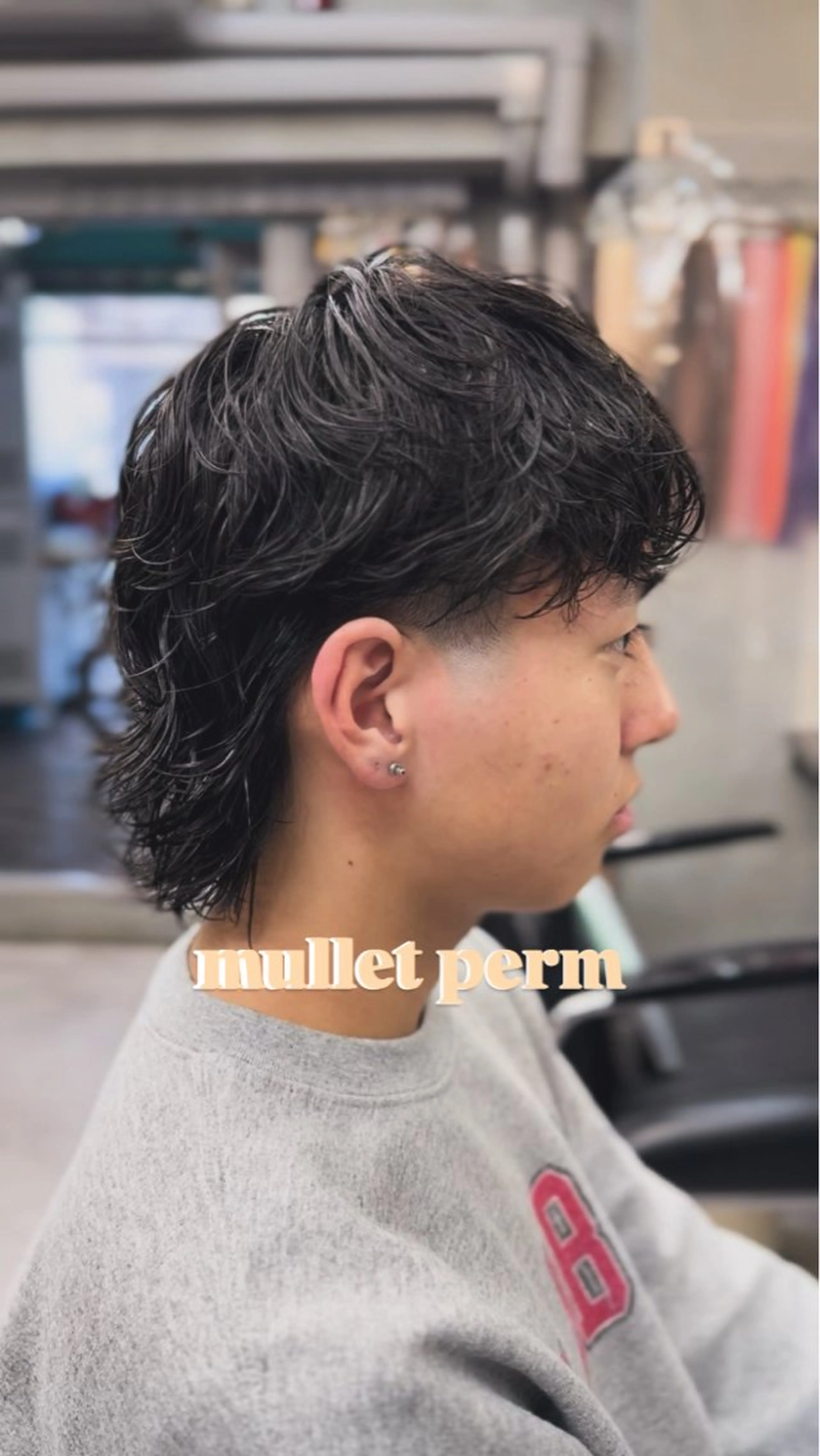 パーマ メンズ メンズパーマ マレットヘア カット パーマ TNB tokyo所属・メンズパーマカット ブリーチ渋谷トモヤのヘアスタイル