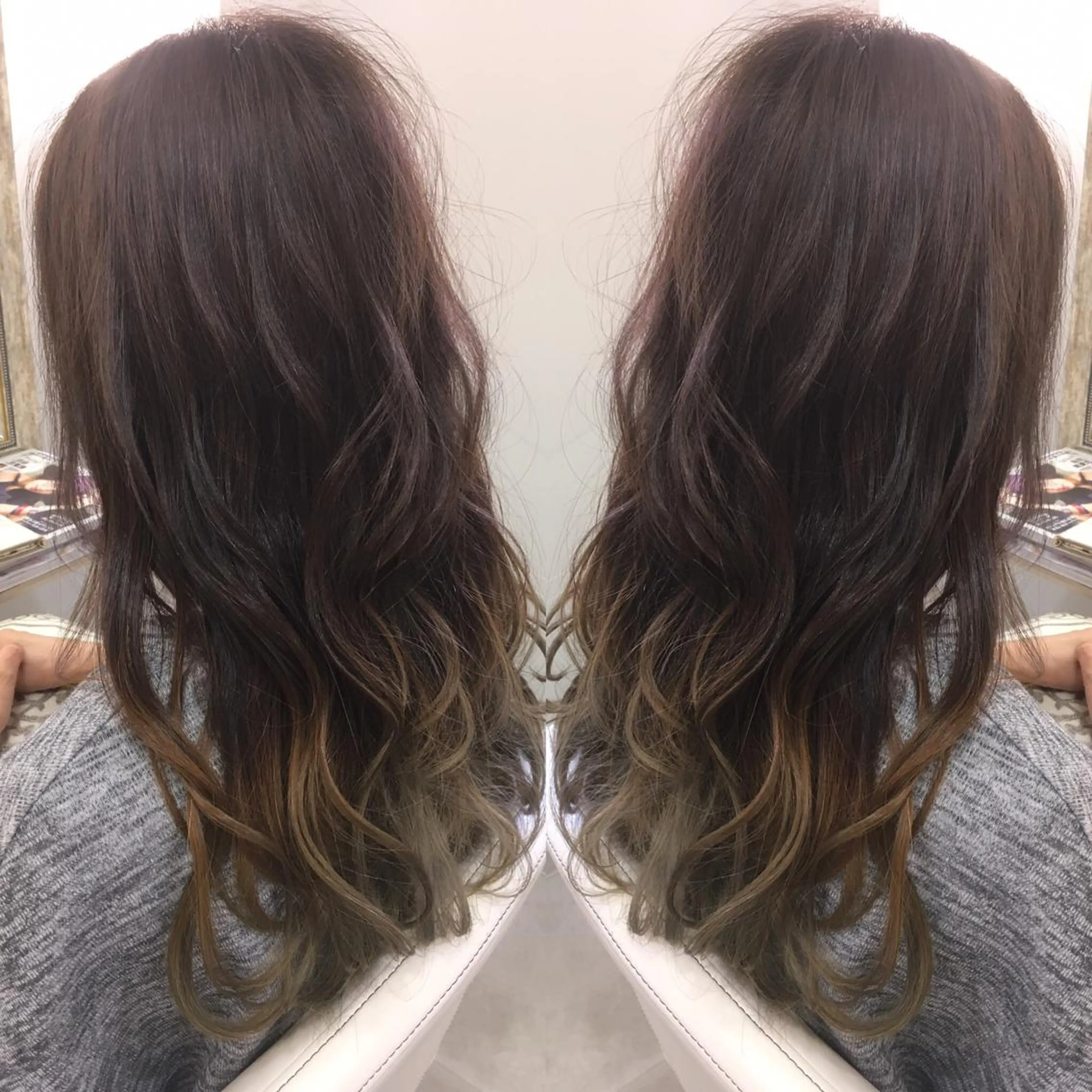 セミロング ロング カラー 髪質改善 中川　翔のヘアスタイル