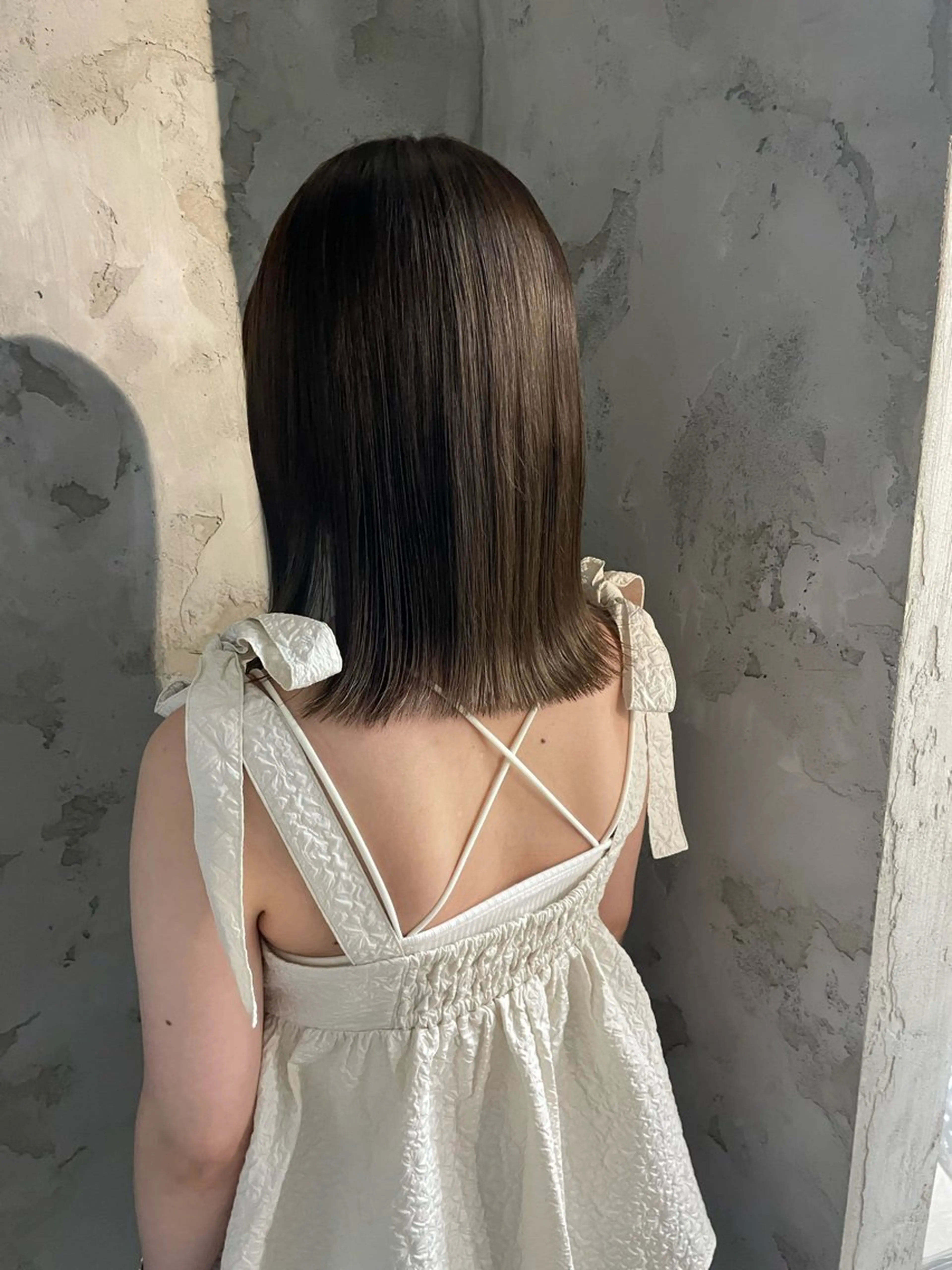 セミロング カラー ベージュカラー 透明感カラー オリーブベージュ shiba tomomiのヘアスタイル