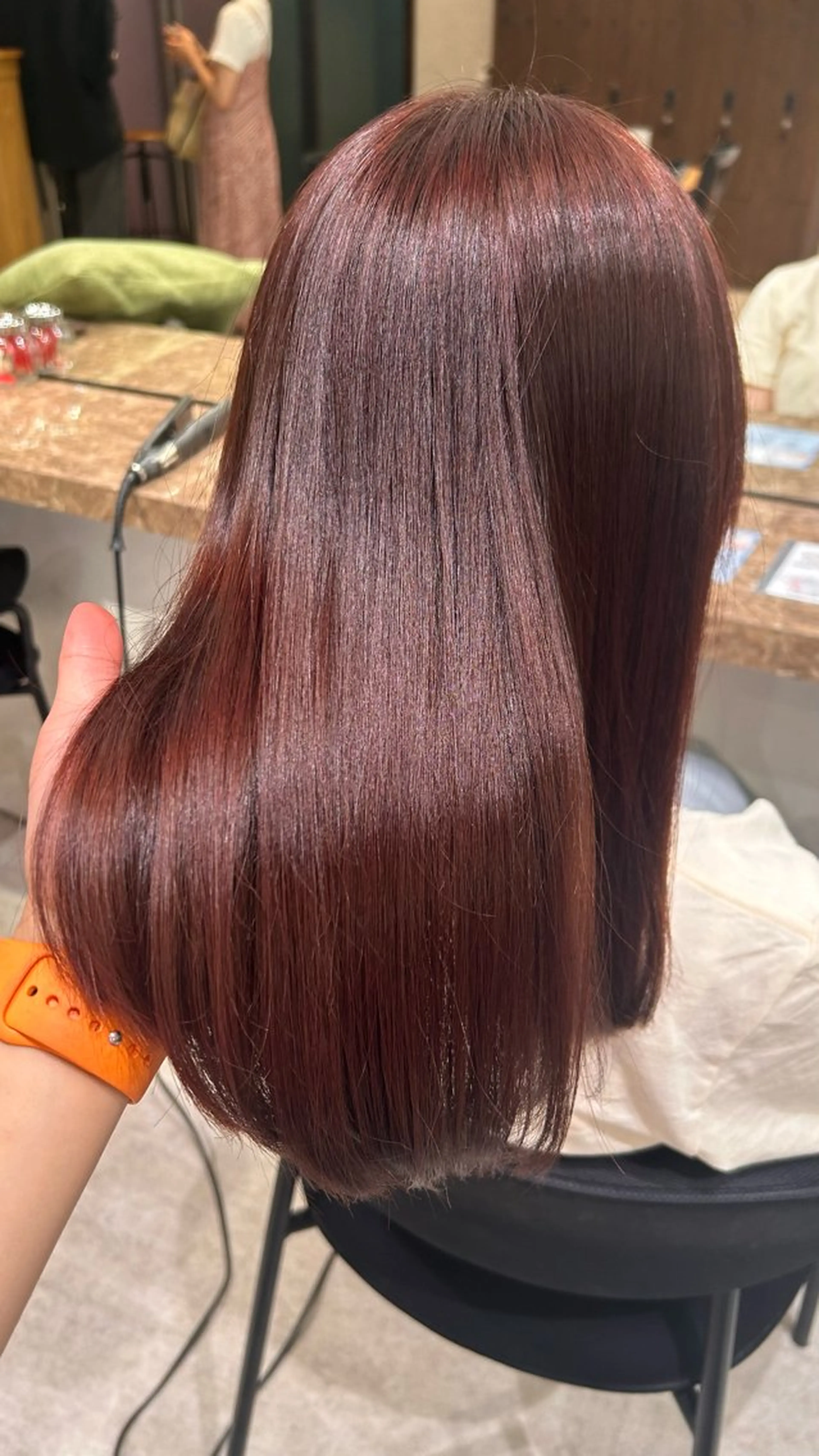 ミディアム カラー まとまるボブ/縮毛矯 生🌿あおい✨のヘアスタイル