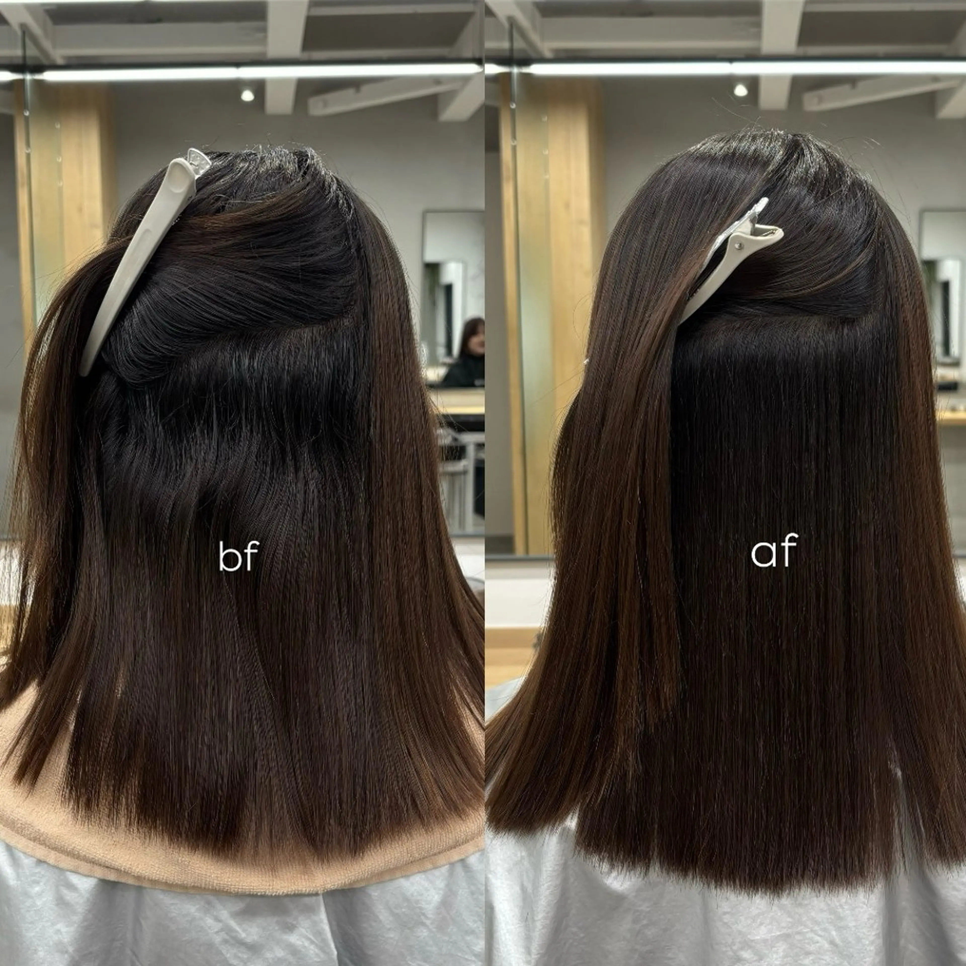 セミロング 縮毛矯正 トリートメント 盛れる透明感カラー・ momokaのヘアスタイル