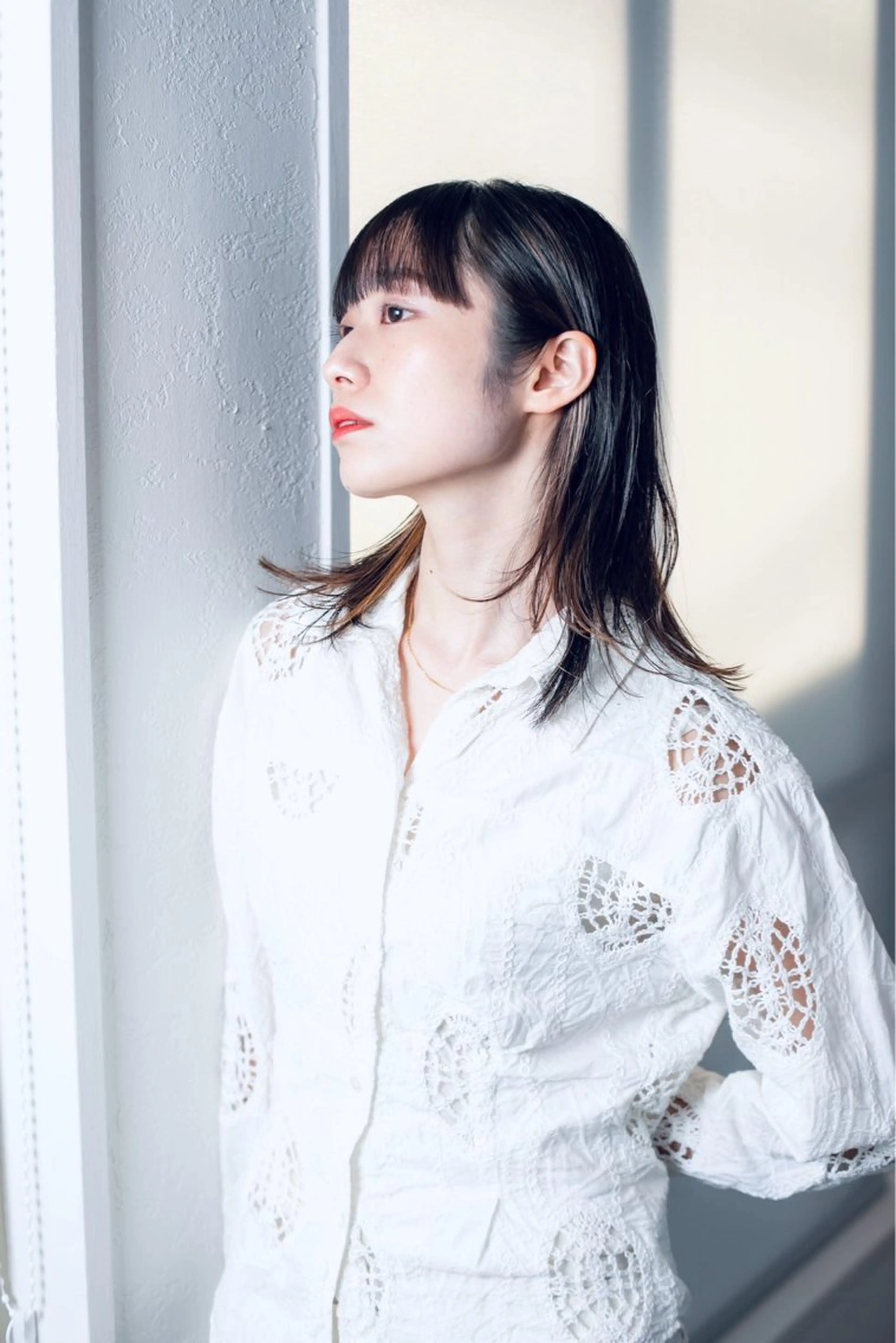 セミロング カラー Aioon 原 美莉雅のヘアスタイル