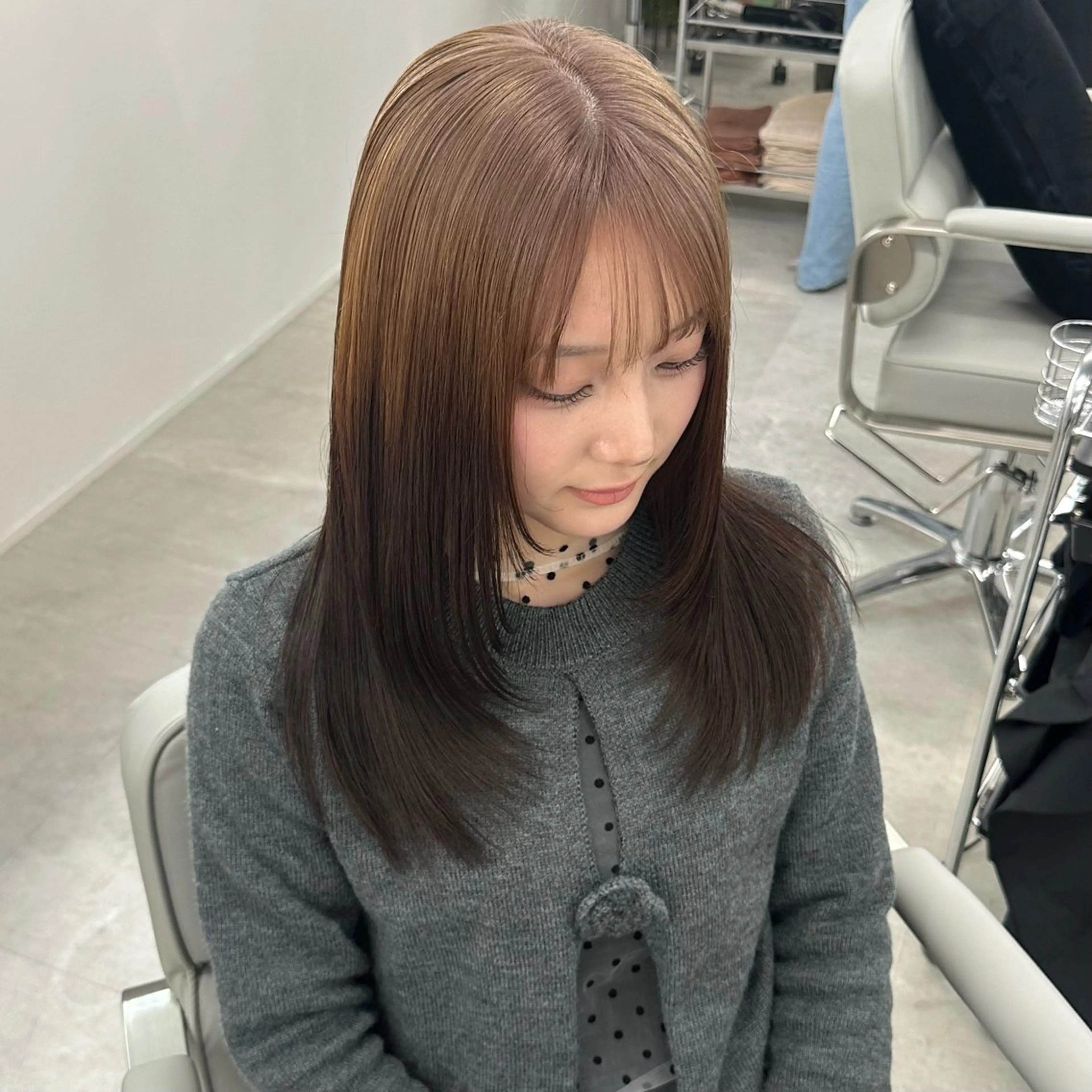 セミロング カラー ヘアカラー トリートメント ブリーチ/ベージュ /natsumiのヘアスタイル