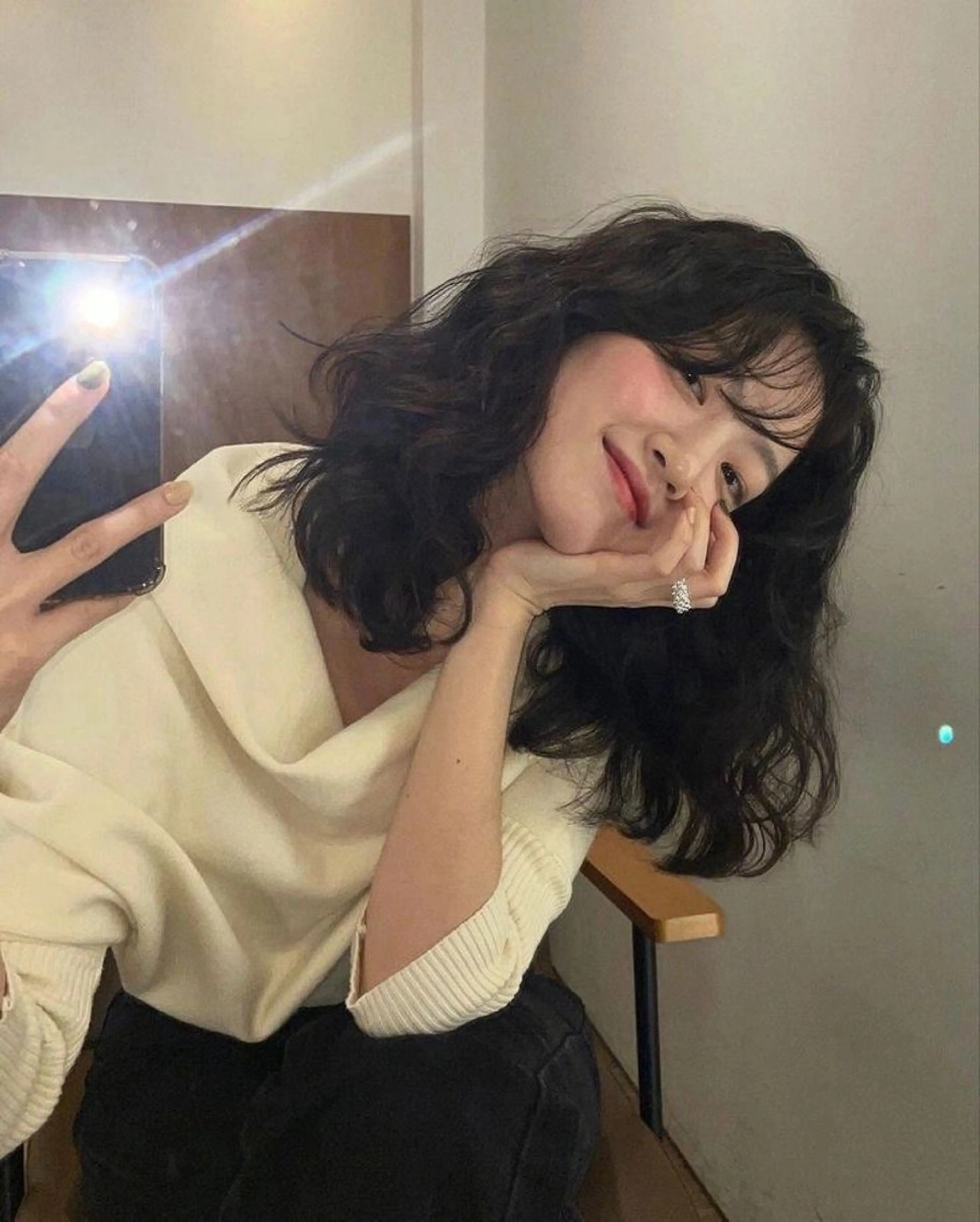 セミロング パーマ カット パーマ riria/ボブ /透明感カラー🎀のヘアスタイル