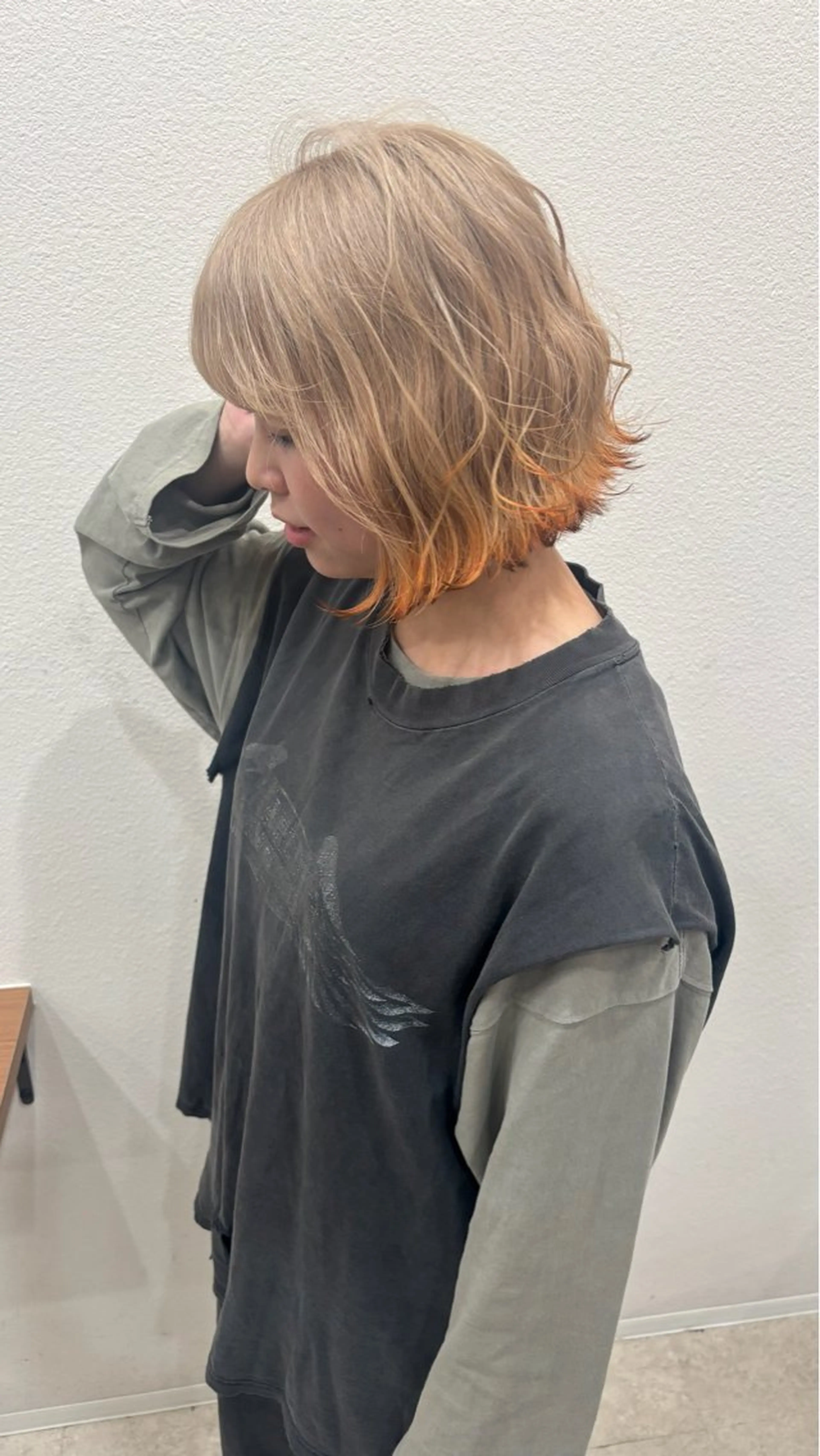 ショート カラー ヘアアレンジ ヘアカラー トリートメント 能勢 莉里花のヘアスタイル