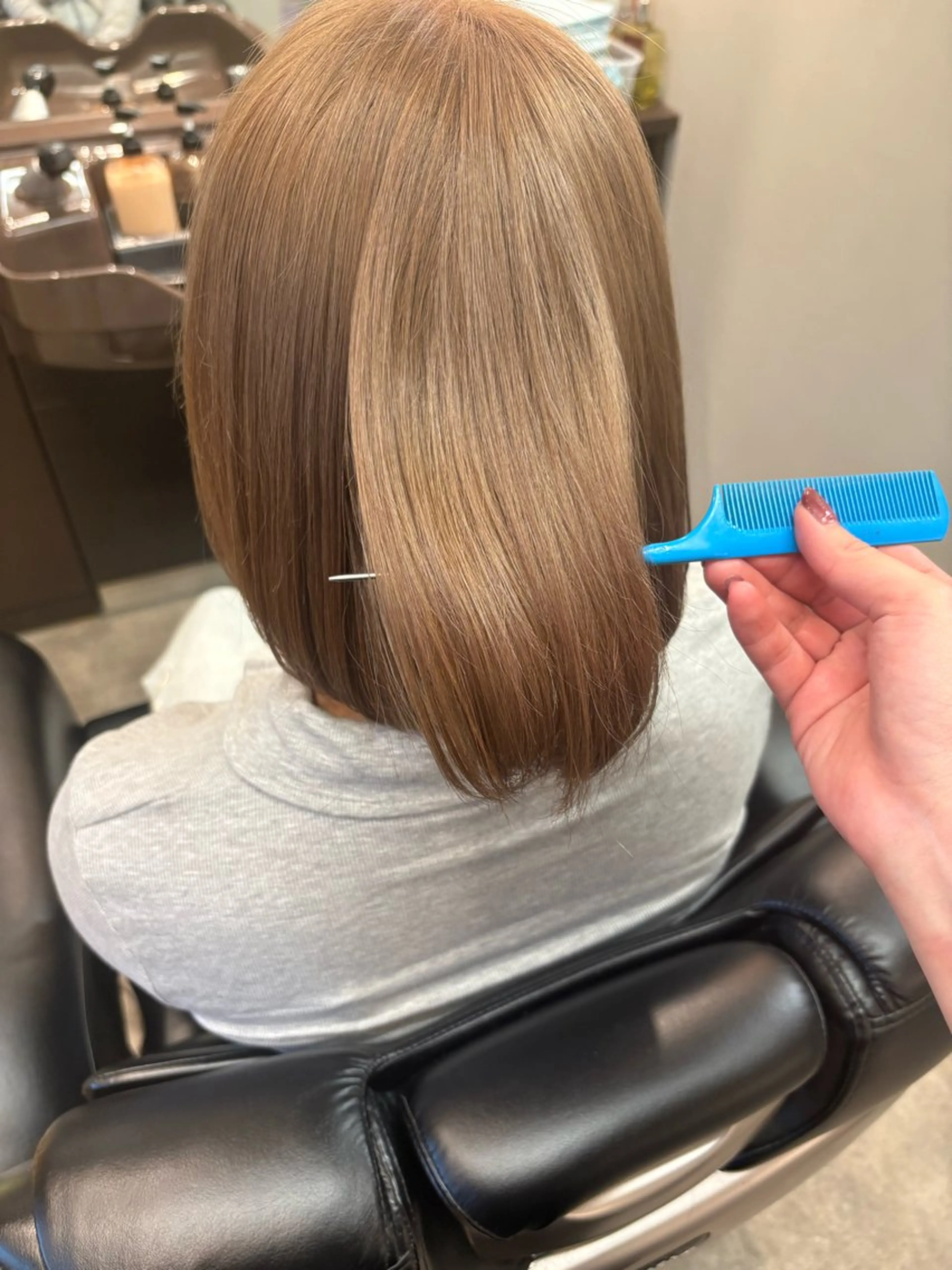 ミディアム ヘアカラー トリートメント akane/ 縮毛矯正/暖色のヘアスタイル