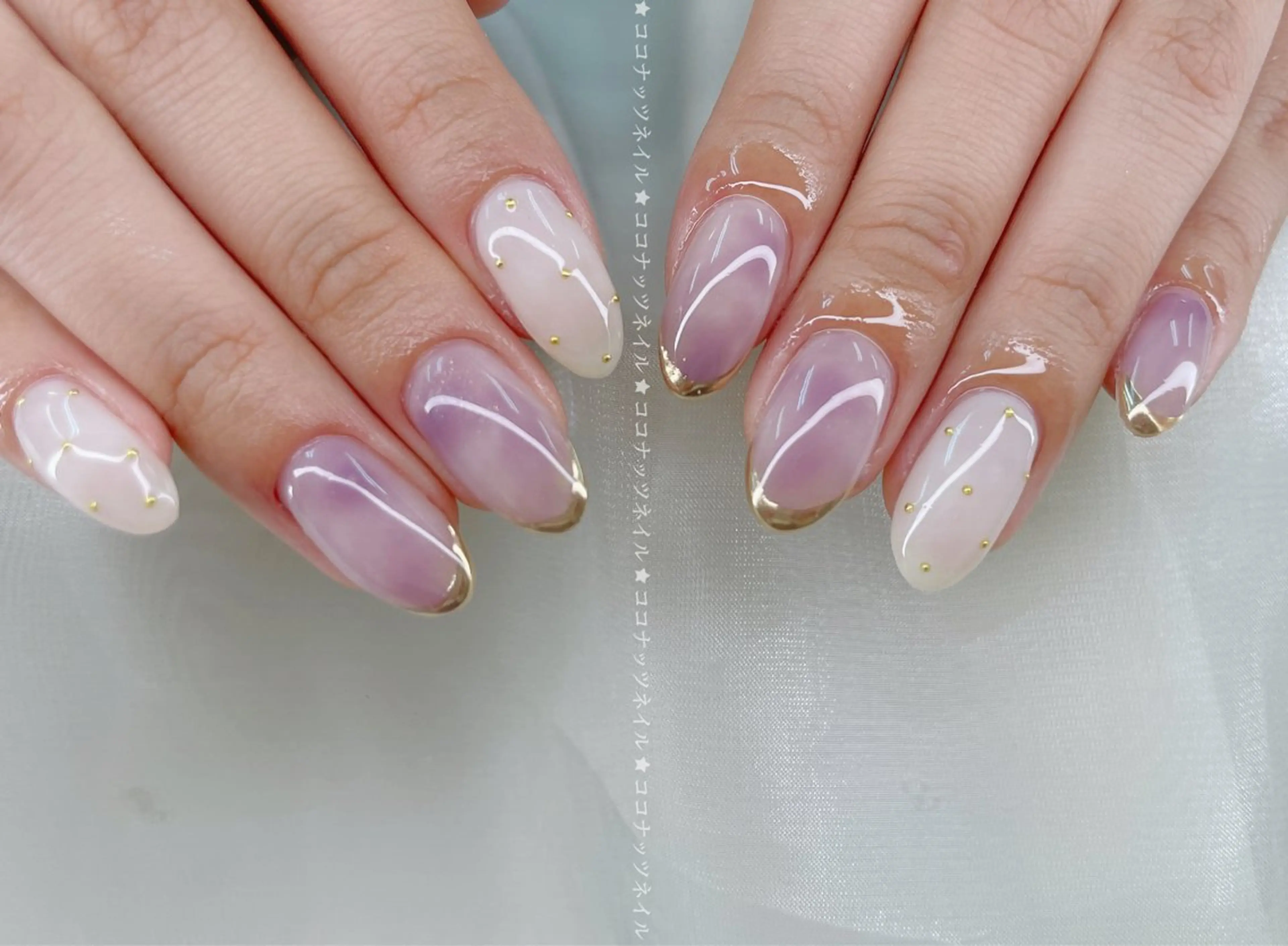 ネイル べっ甲ネイル フレンチネイル キラキラネイル マグネットネイル 大理石ネイル(マーブル) ハンドネイル 神田 ココナッツのネイルデザイン