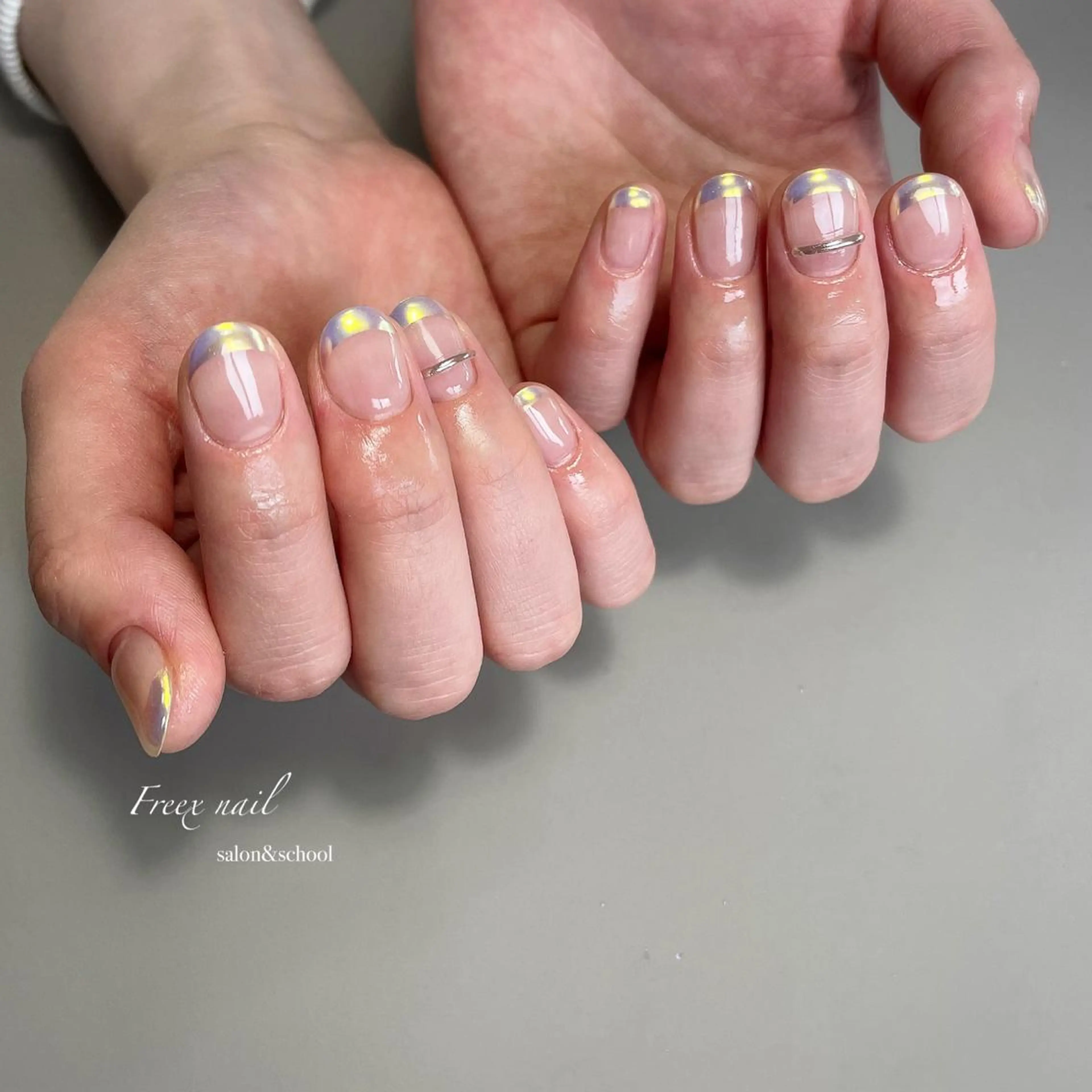 ネイル オーロラネイル フレンチネイル ハンドネイル ハンドケア freex nail /ニュアンス/個性派のネイルデザイン