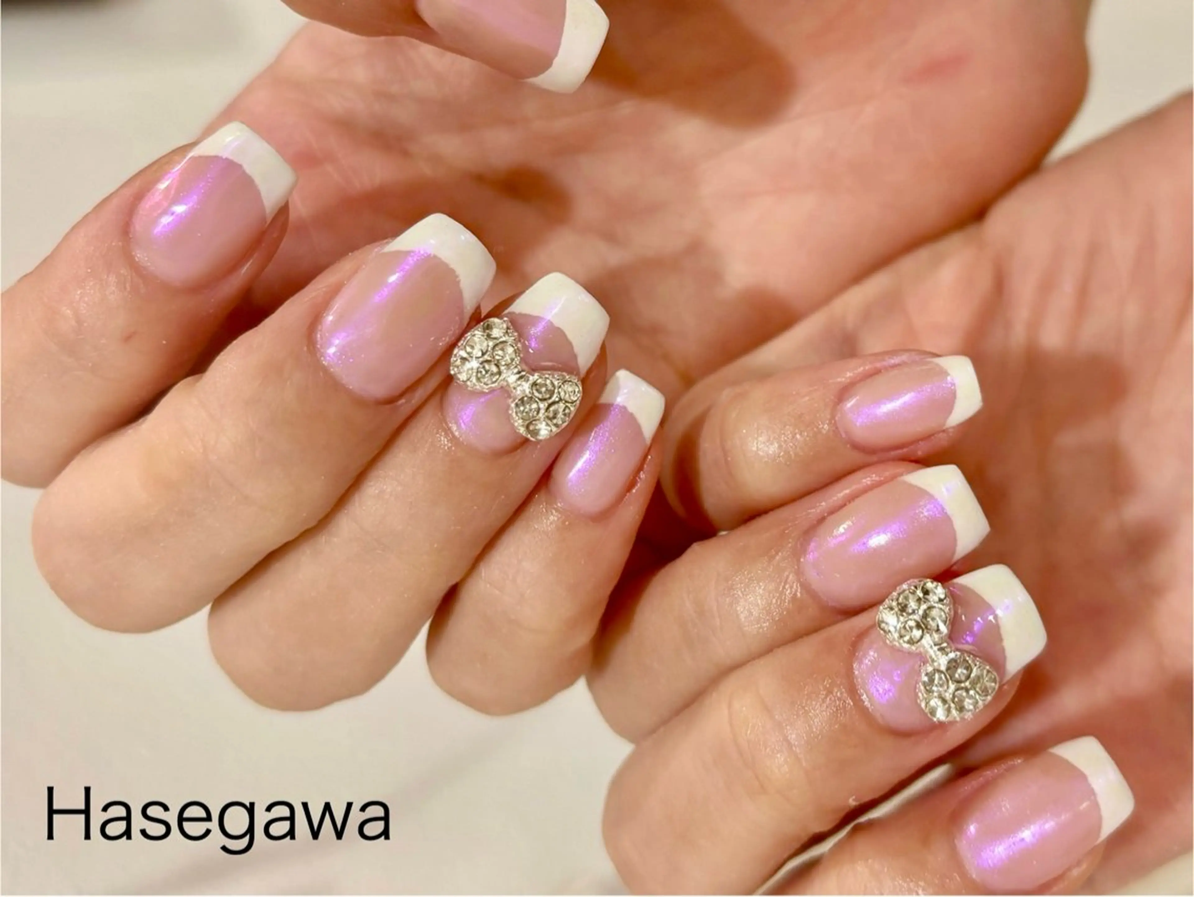ネイル アートネイル オーロラネイル フレンチネイル 持ち込み DROP所属・DROP 長谷川のネイルデザイン