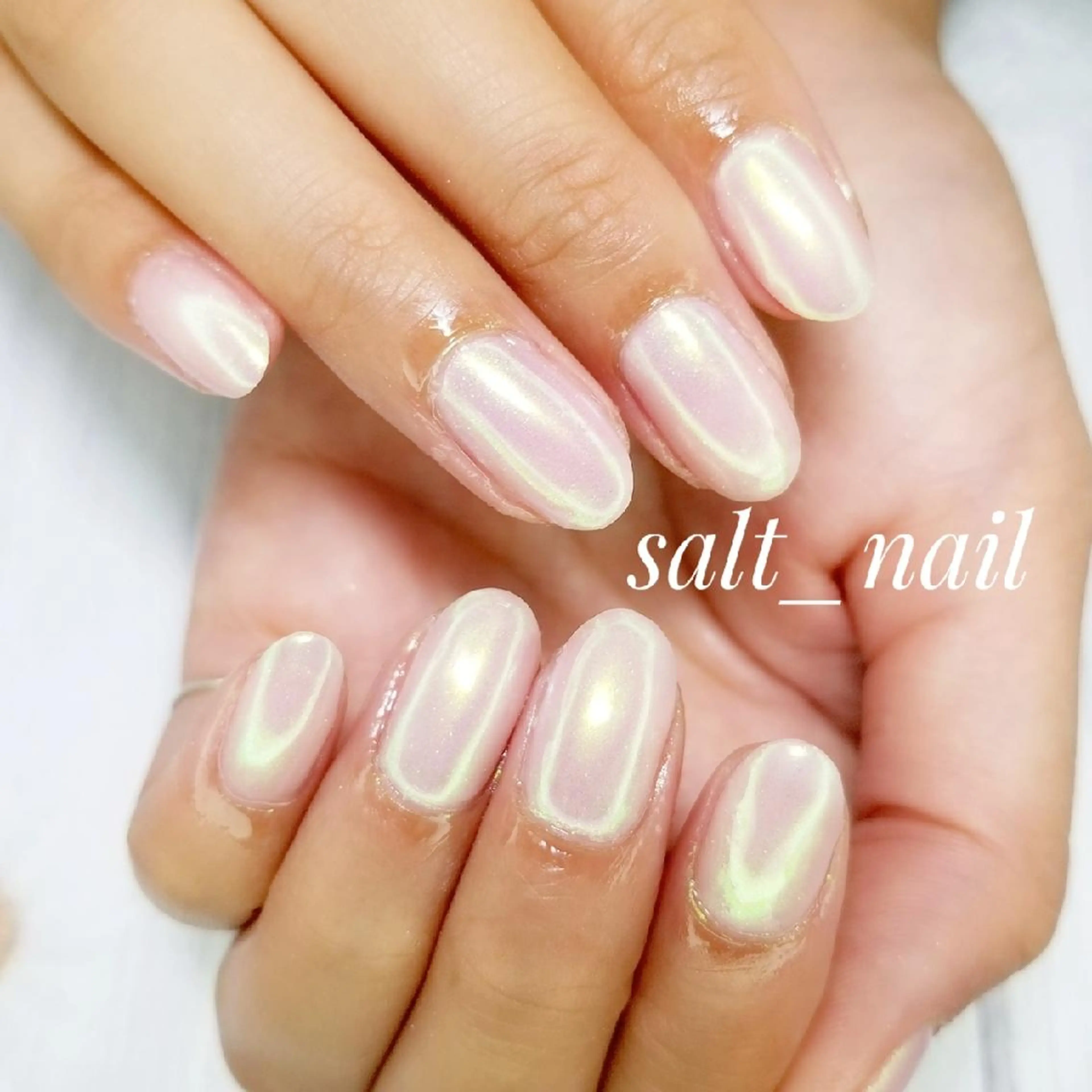 ネイル オーロラネイル ワンカラーネイル シンプルネイル 個人サロン saltnailのネイルデザイン