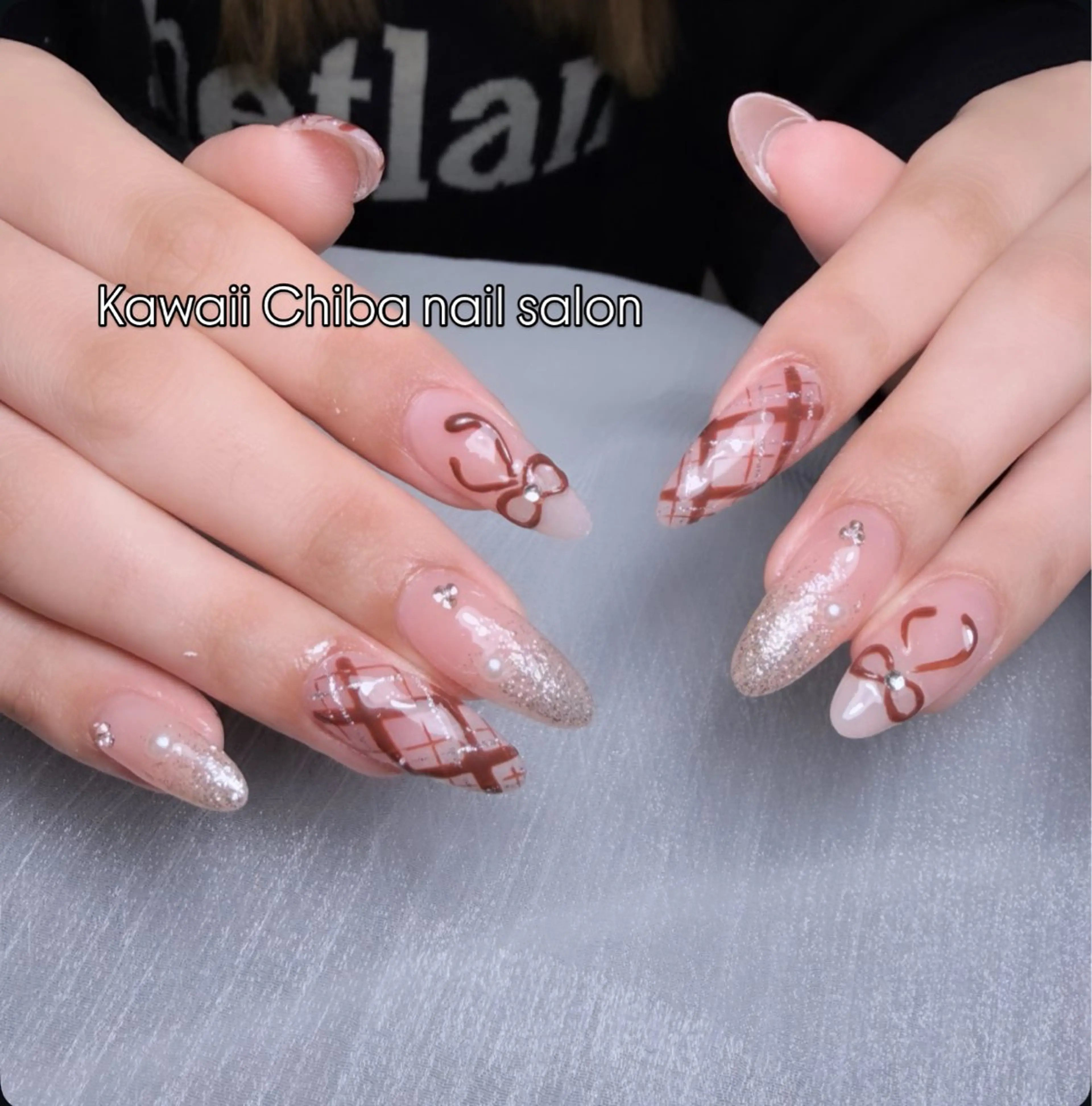 ネイル チークネイル 桜ネイル 長さ出し フラワーネイル フレンチネイル ハンドネイル ハンドケア Kawaii Chiba nailのネイルデザイン